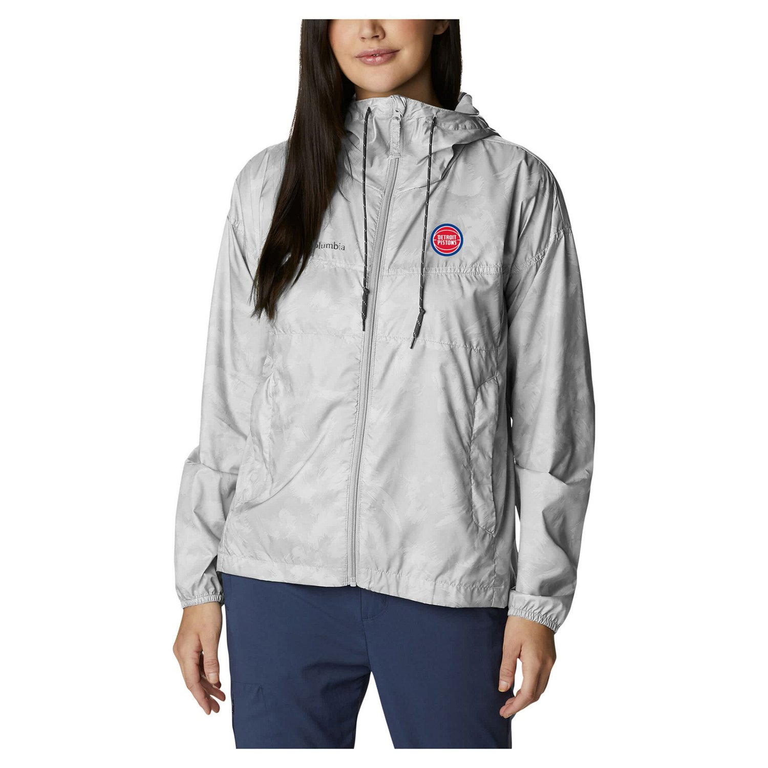 Columbia Detroit Pistons Flash Challenger II Omni-Shade Full-Zip Windbreaker Jacket                                              - view number 1