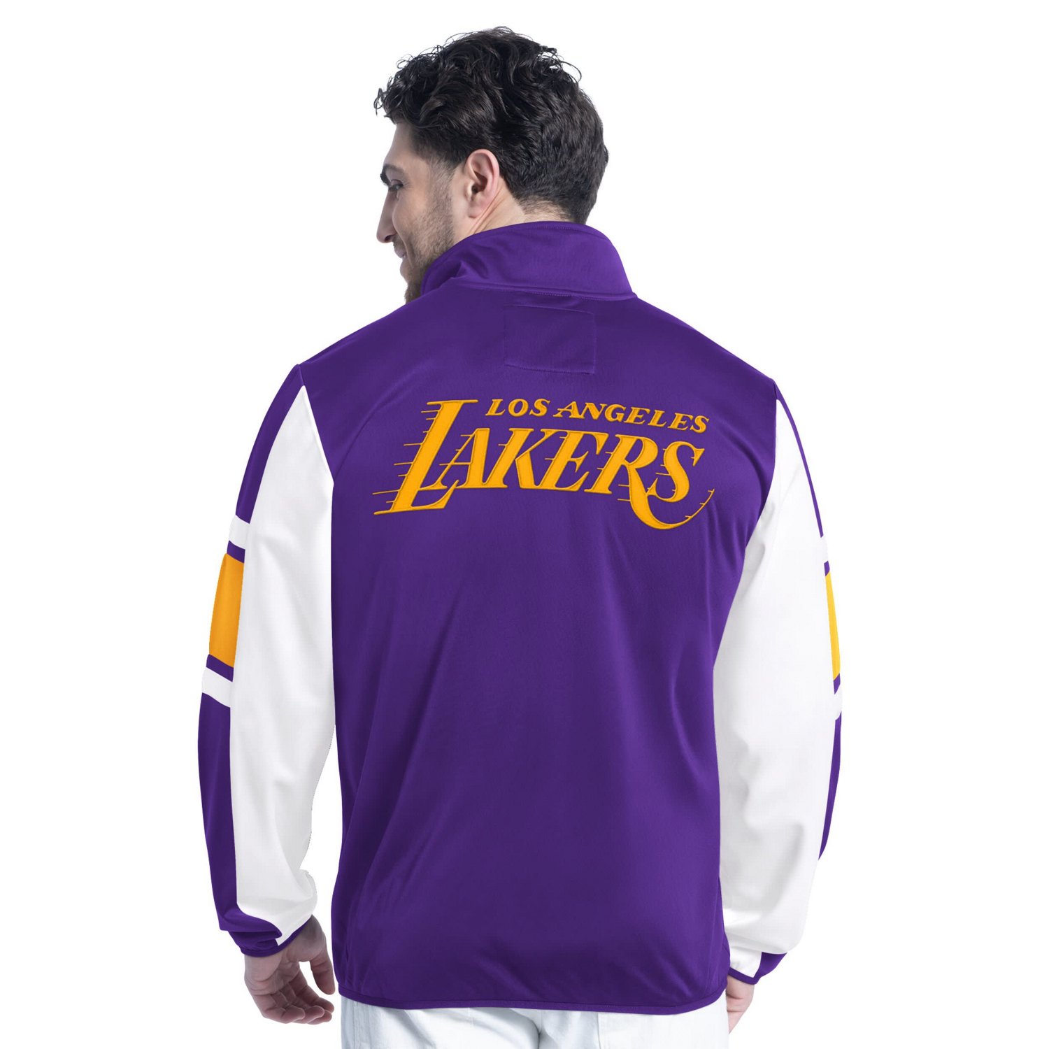 G-III Sports by Carl Banks White Los Angeles Lakers Back Field Full-Zip Track Jacket - view number 2