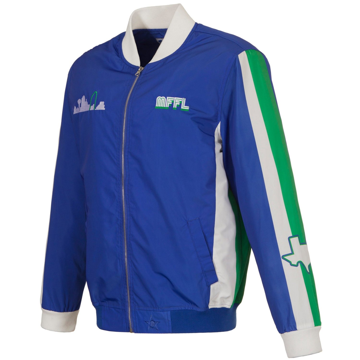 JH Design Dallas Mavericks 2022 23 City Edition Full-Zip Nylon Bomber Jacket - view number 2
