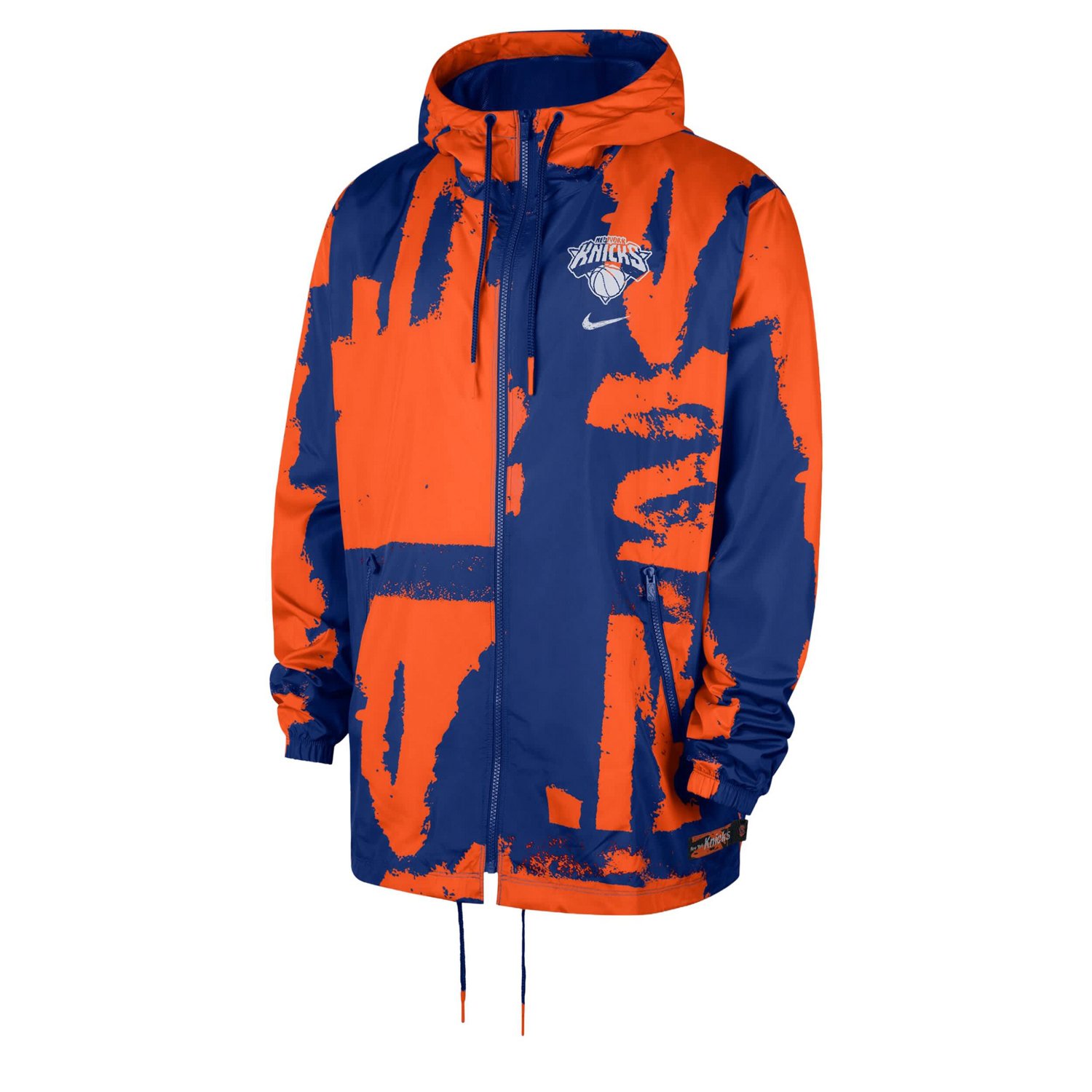 Men's Nike Orange New York Knicks Courtside Club Premium Woven Full-Zip Hooded Jacket - view number 2