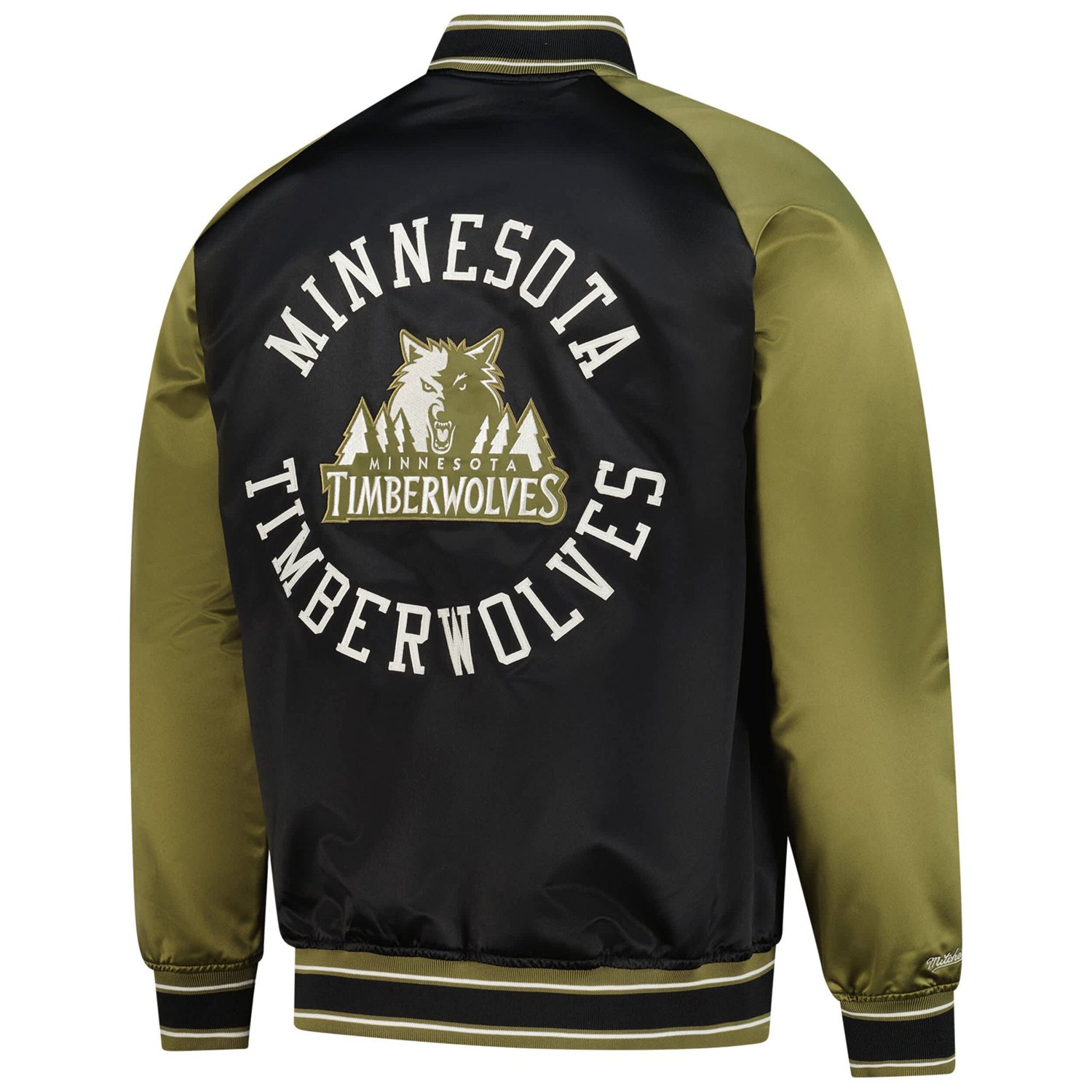 Mitchell  Ness Black Minnesota Timberwolves Clutch Satin Raglan Full-Snap Jacket - view number 3