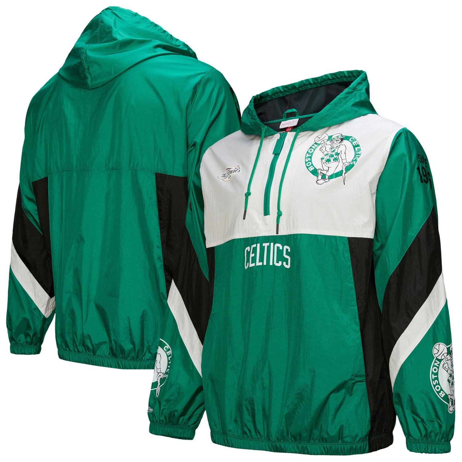Mitchell  Ness Kelly Boston Celtics Hardwood Classics Team Origins Anorak Quarter-Zip Windbreaker Jacket - view number 1