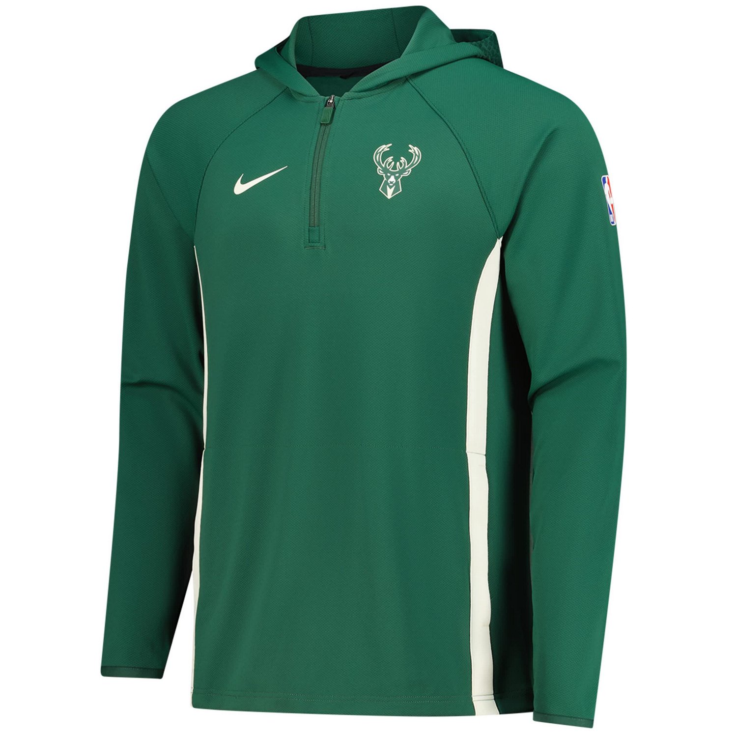 Nike Hunter Milwaukee Bucks Authentic On Court Zone Quarter-Zip Dri-FIT Hoodie Jacket - view number 2