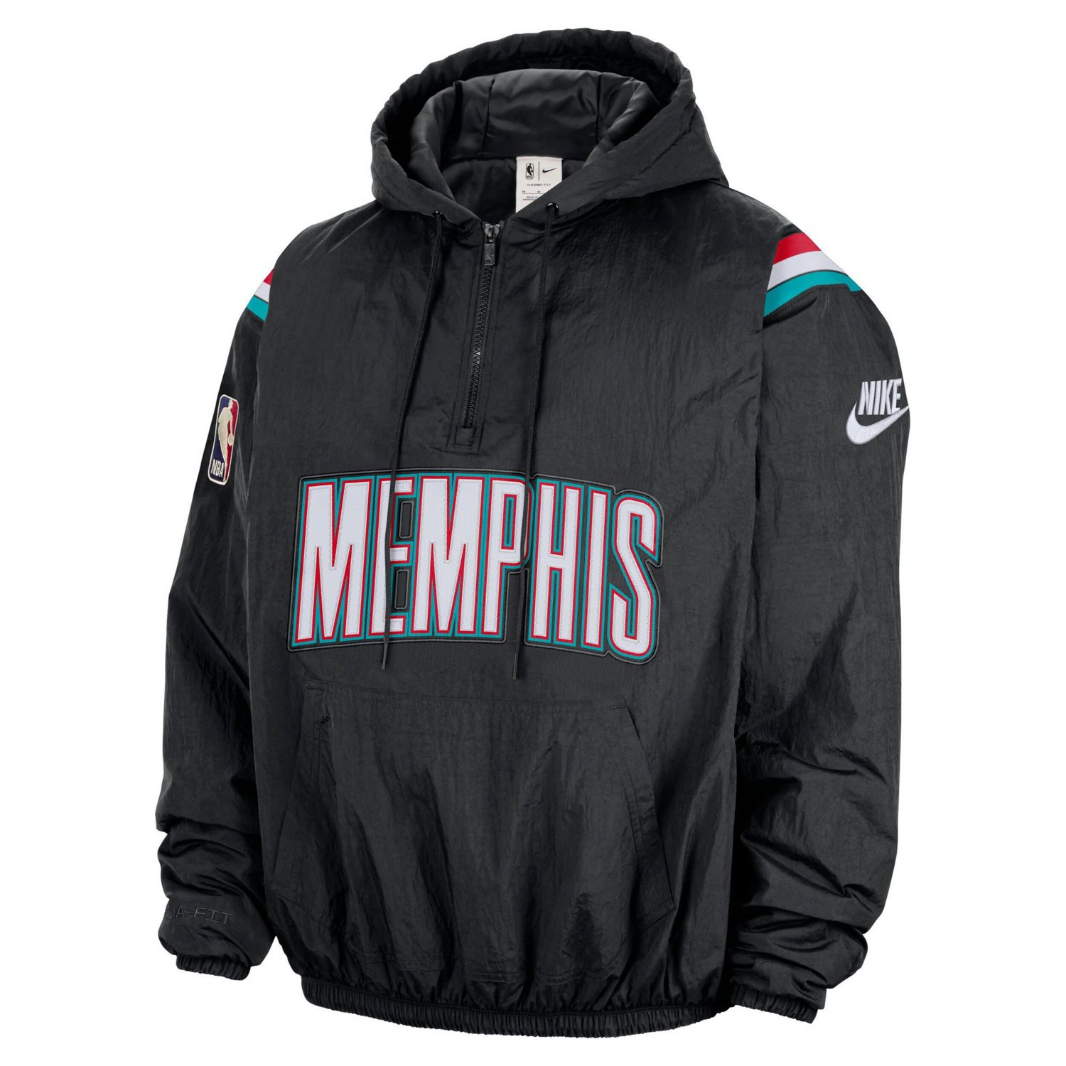 Nike Memphis Grizzlies Hardwood Classics Therma-FIT Half-Zip Hooded Windbreaker - view number 2