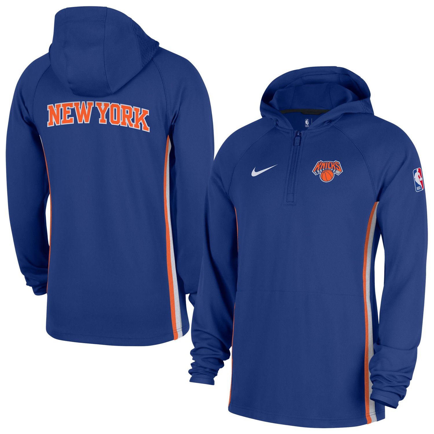 Nike Men’s New York Knicks Authentic On Court Zone Dri-FIT 1/4-Zip Hoodie Jacket