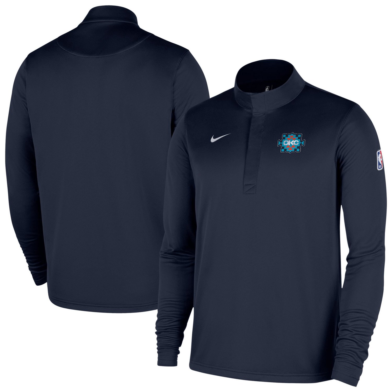 Nike Oklahoma City Thunder 2025 26 City Edition Remix Authentic Coaches Dri-FIT Half-Zip Top