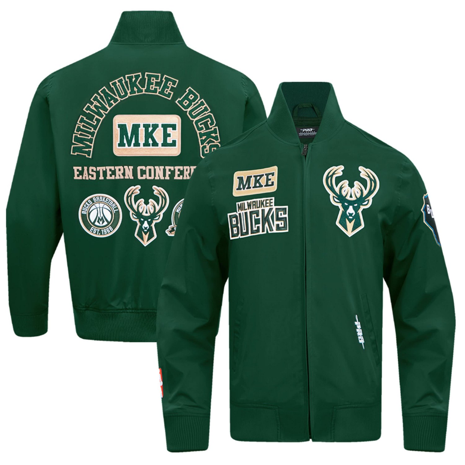 Pro Standard Hunter Milwaukee Bucks Area Code Twill Full-Zip Jacket