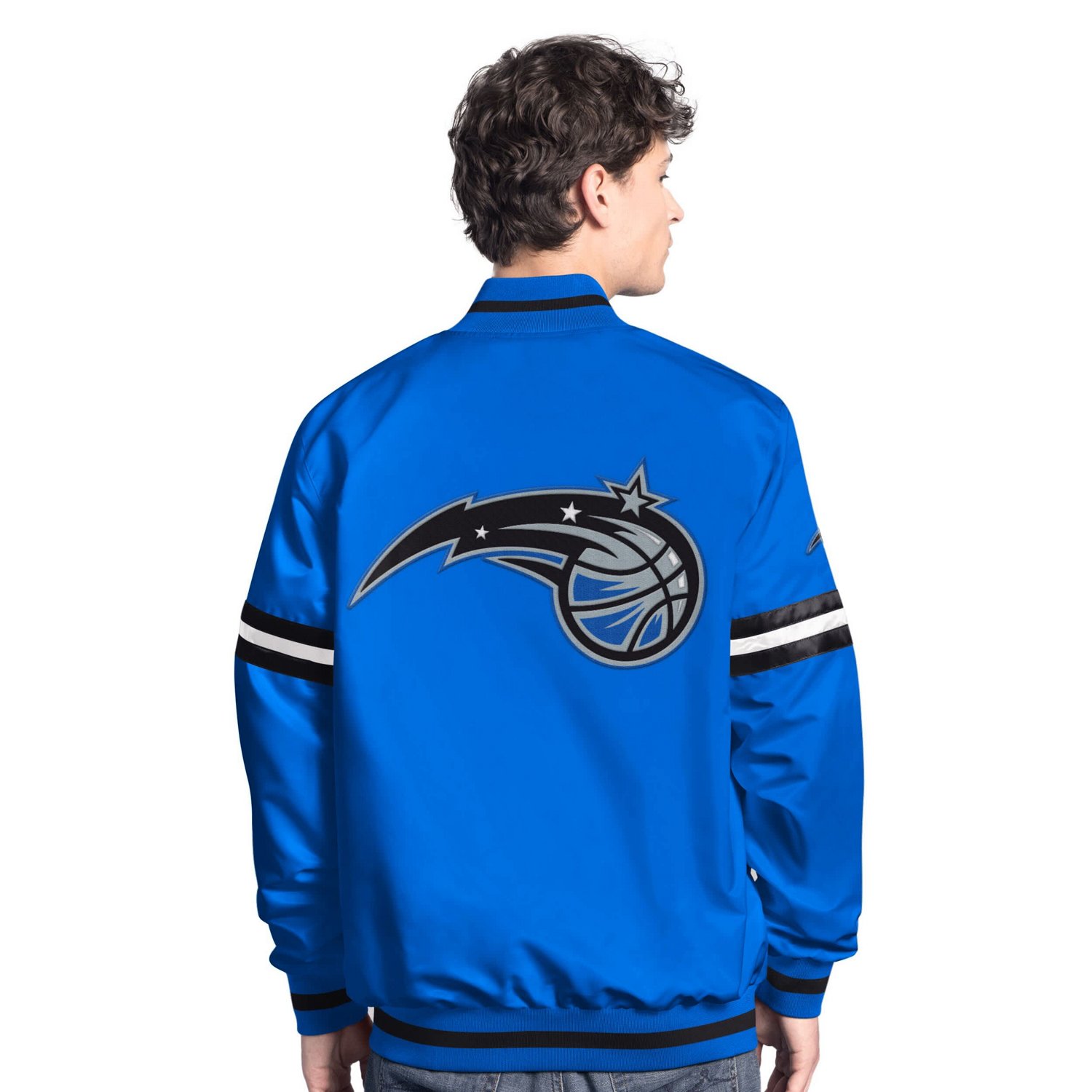 Starter Black Orlando Magic Scout Full Snap Varsity Jacket - view number 2