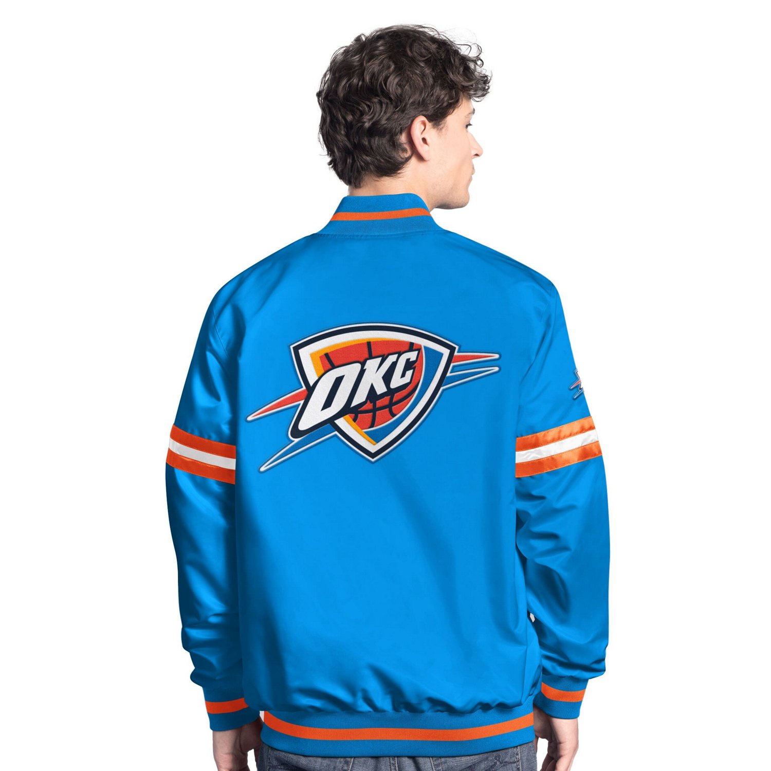 Starter Orange Oklahoma City Thunder Scout Full Snap Varsity Jacket