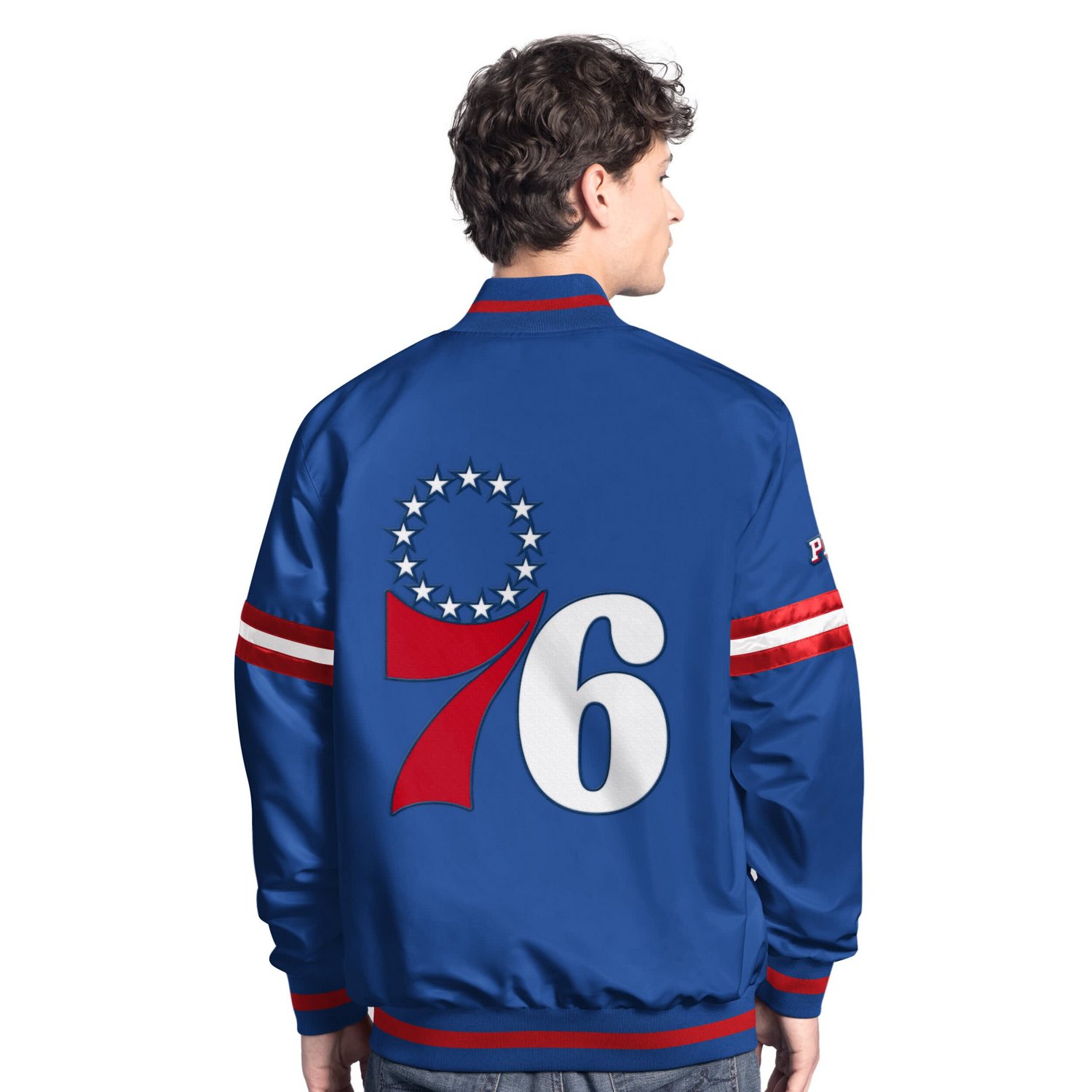 Starter Red Philadelphia 76ers Scout Full Snap Varsity Jacket - view number 2