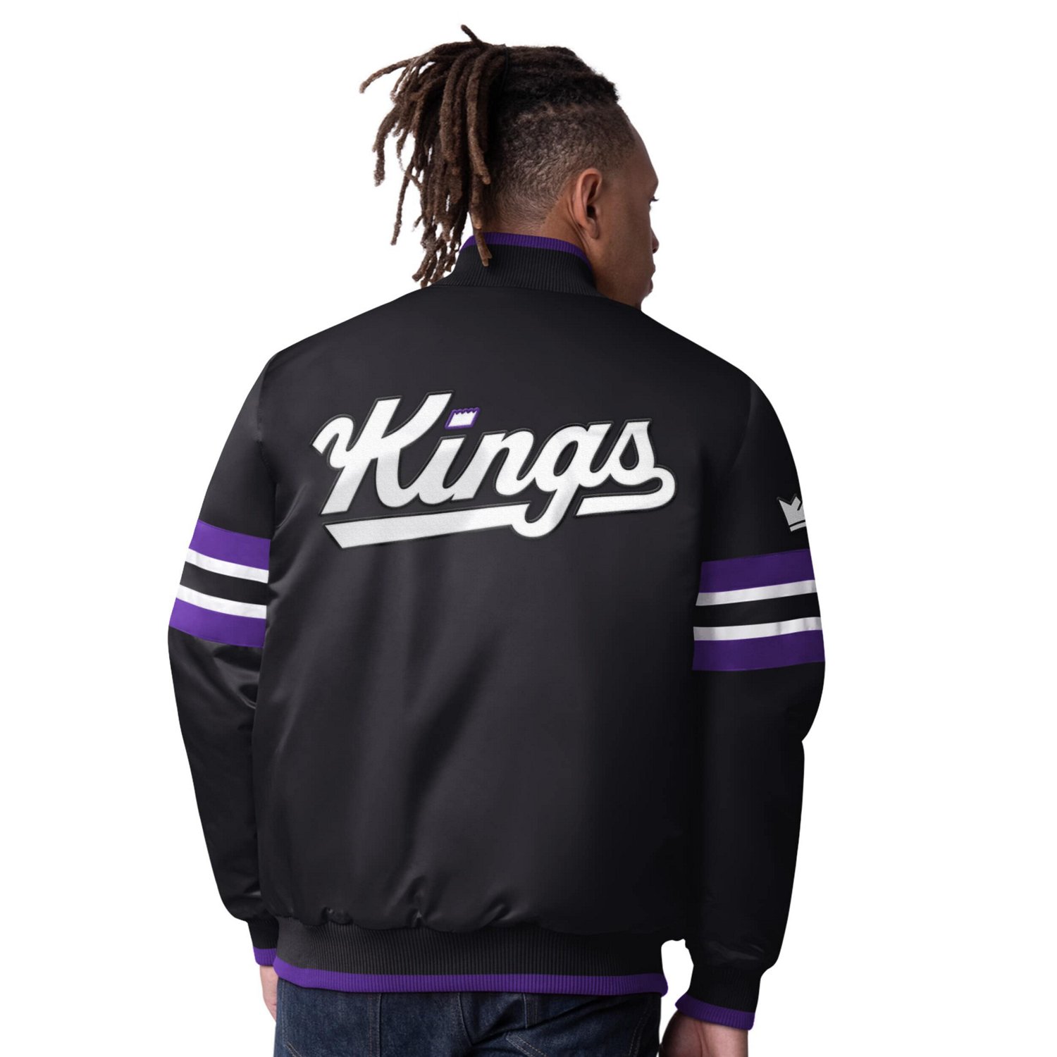 Starter Sacramento Kings Scout Varsity Satin Full-Snap Jacket - view number 2
