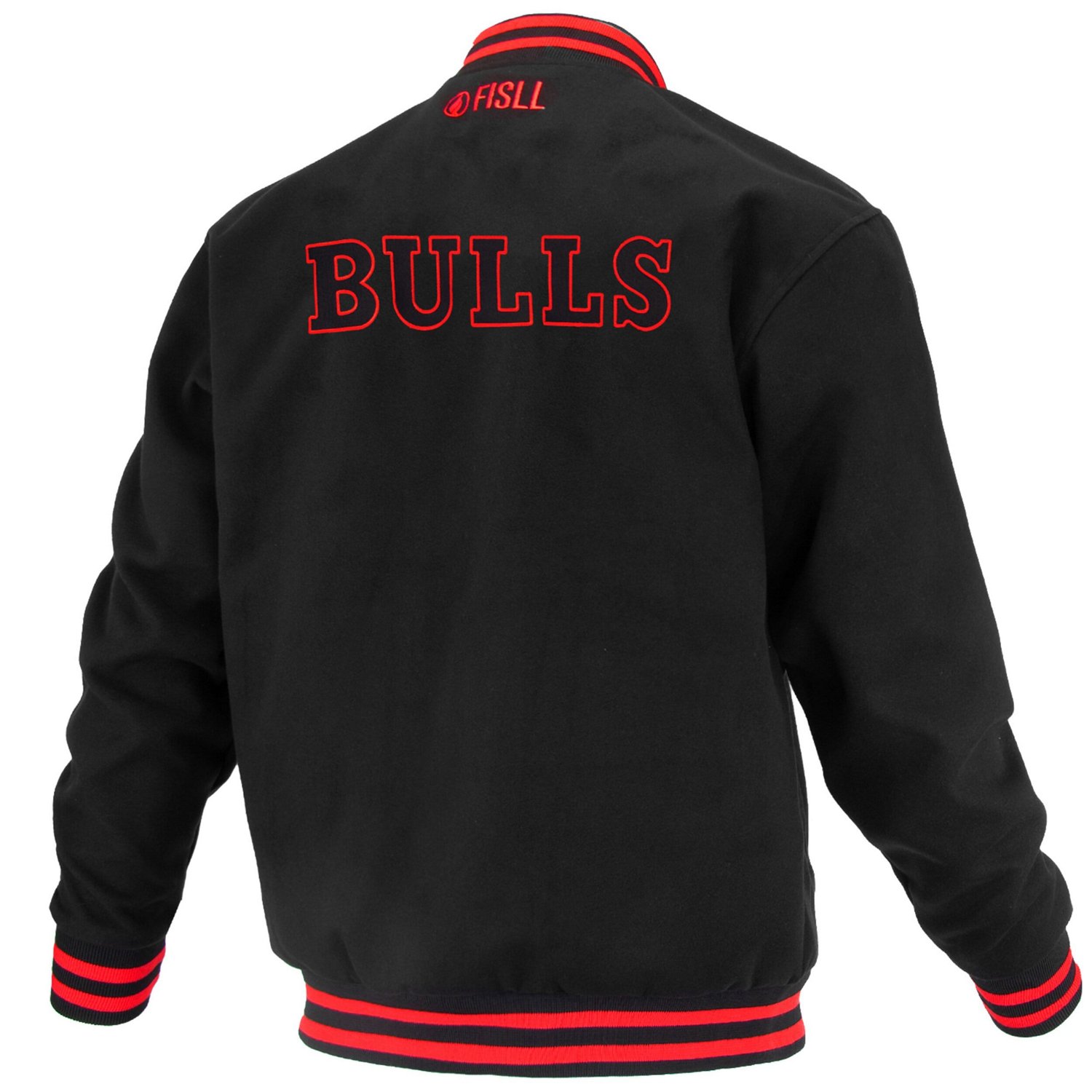 Unisex FISLL Chicago Bulls Logoman Shadow Collection Full-Snap Varsity Jacket - view number 3