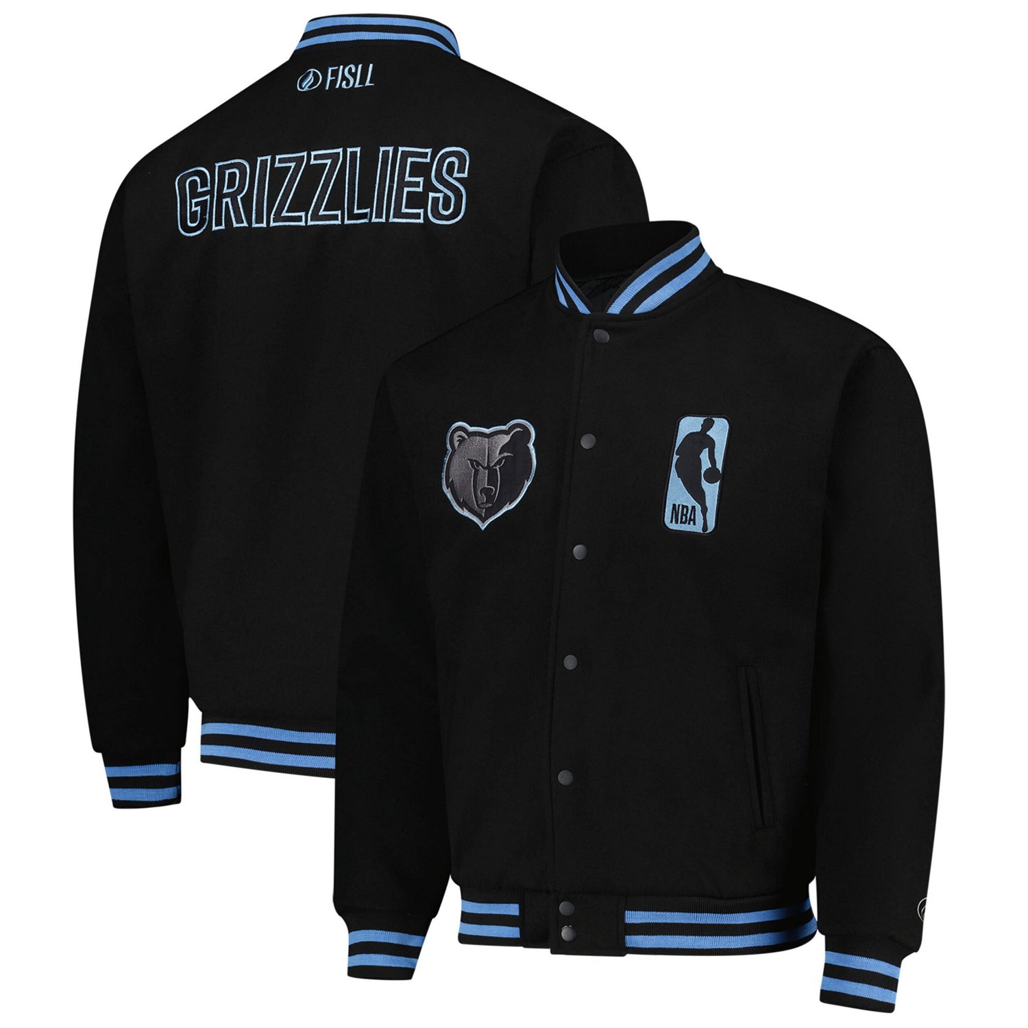 Unisex FISLL Memphis Grizzlies Logoman Shadow Collection Full-Snap Varsity Jacket - view number 1