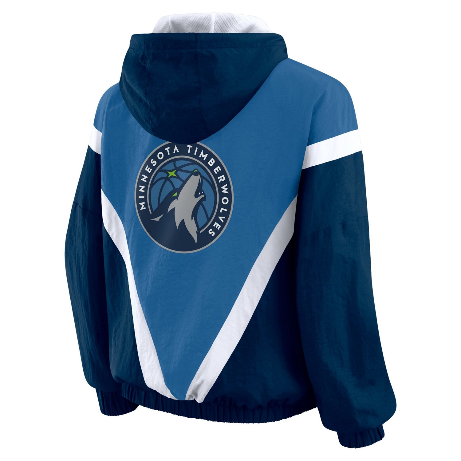 WEAR by Erin Andrews Navy Minnesota Timberwolves Colorblock Full-Zip Hoodie Windbreaker Jacket - view number 3