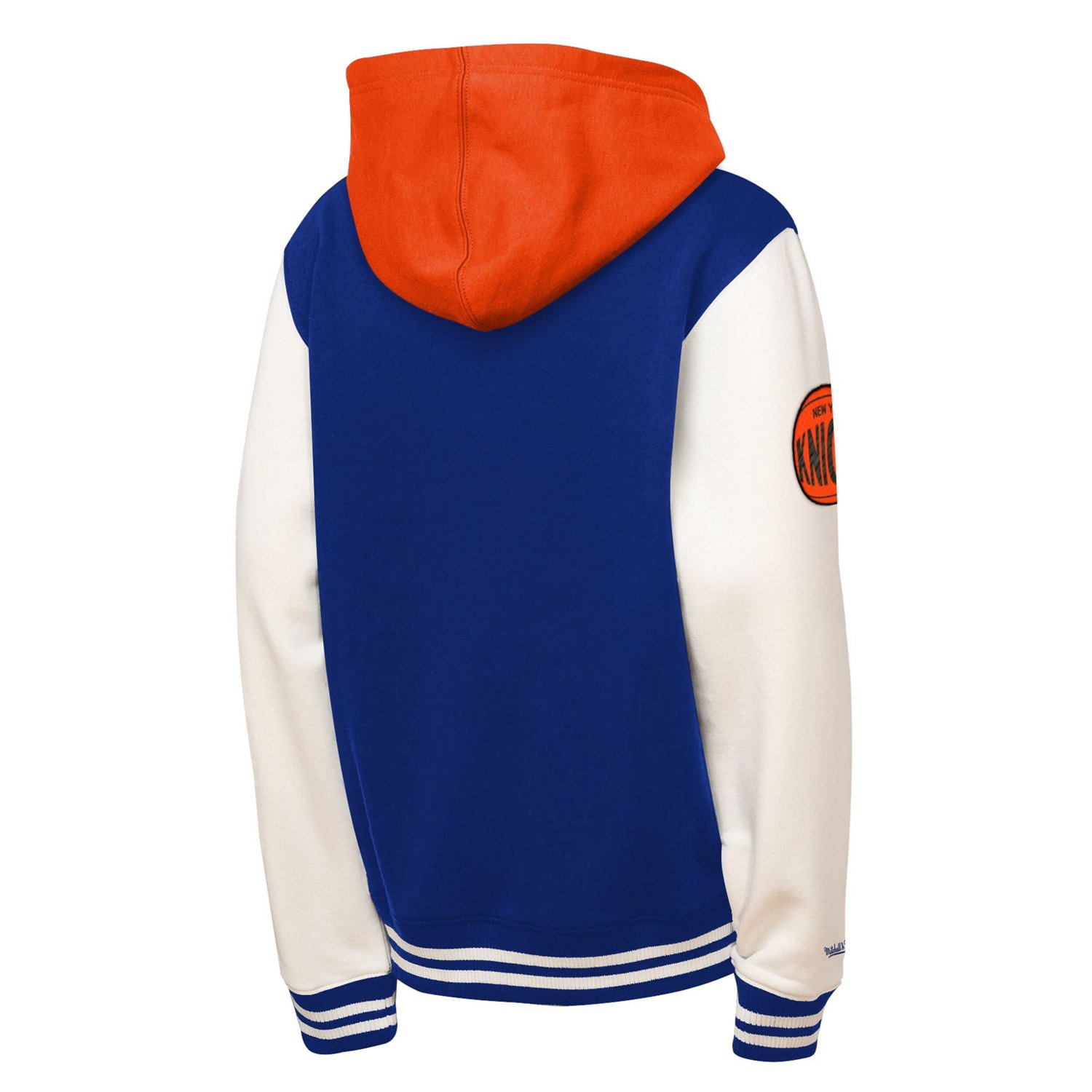 Youth Mitchell  Ness New York Knicks Hardwood Classics Courtside Fleece Full-Snap Hoodie Jacket - view number 3