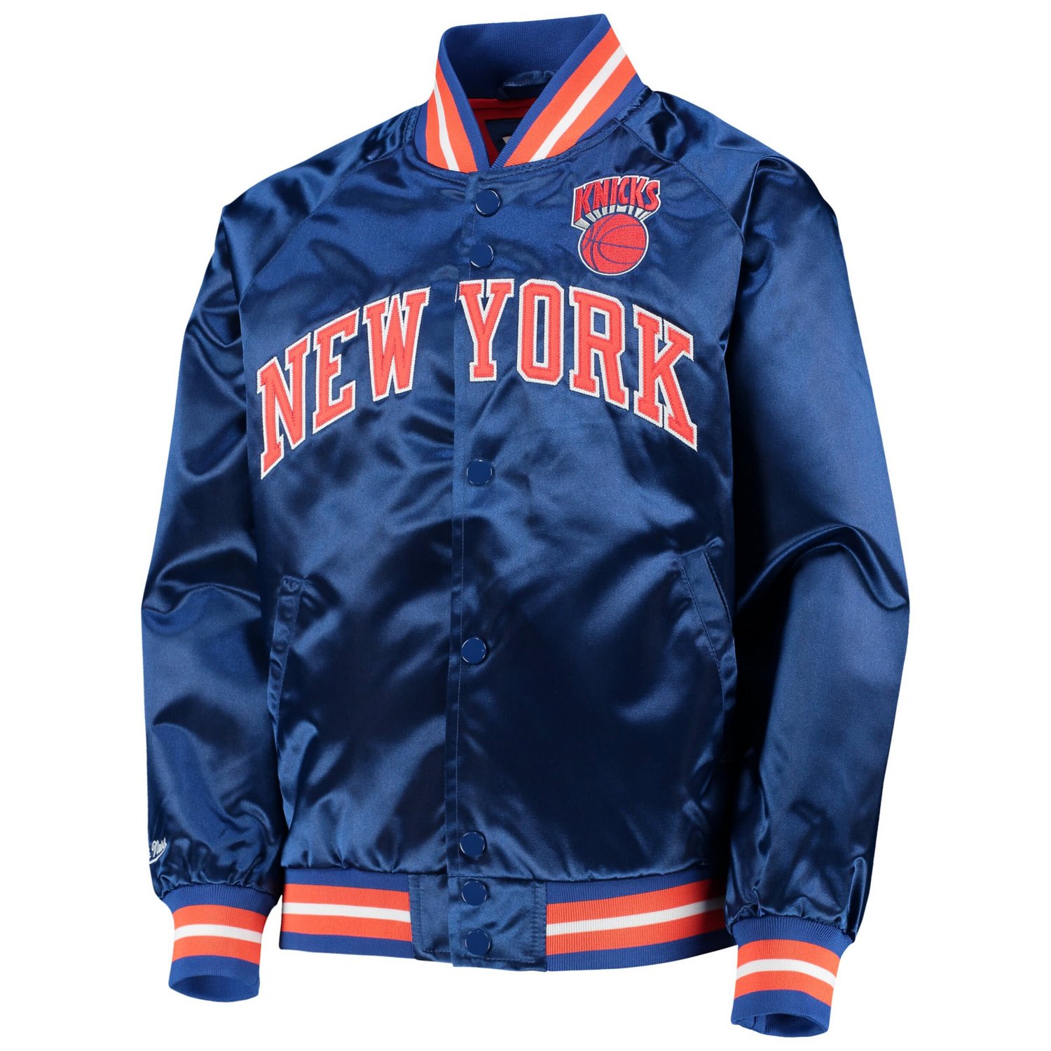 Youth Mitchell  Ness New York Knicks Hardwood Classics Satin Raglan Full-Snap Jacket - view number 2