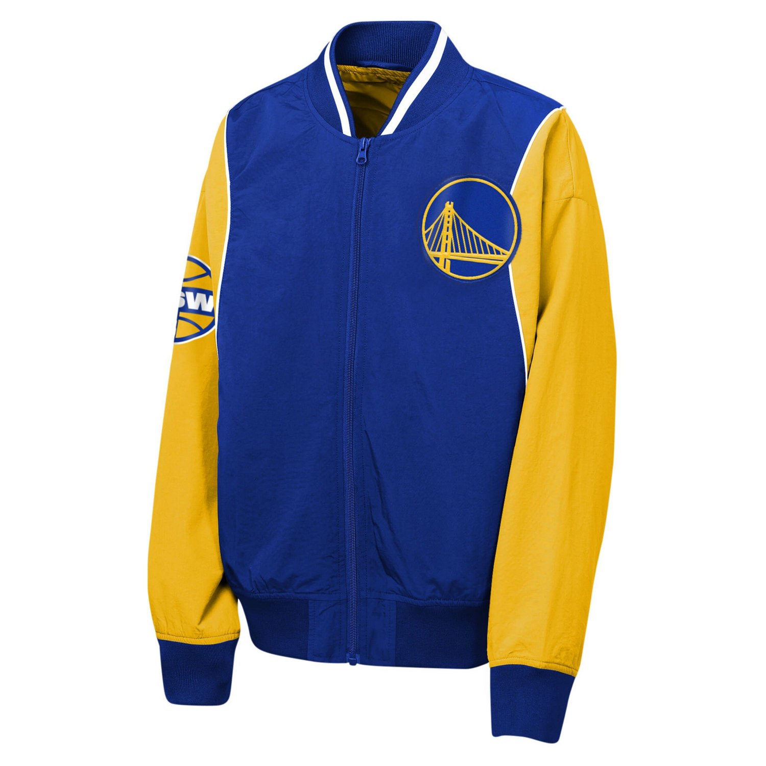 Youth Outerstuff Gold Golden State Warriors Two-Pointer Full-Zip Windbreaker - view number 2