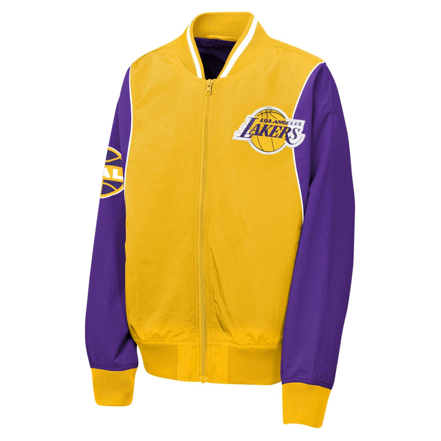 Youth Outerstuff Purple Los Angeles Lakers Two-Pointer Full-Zip Windbreaker - view number 2