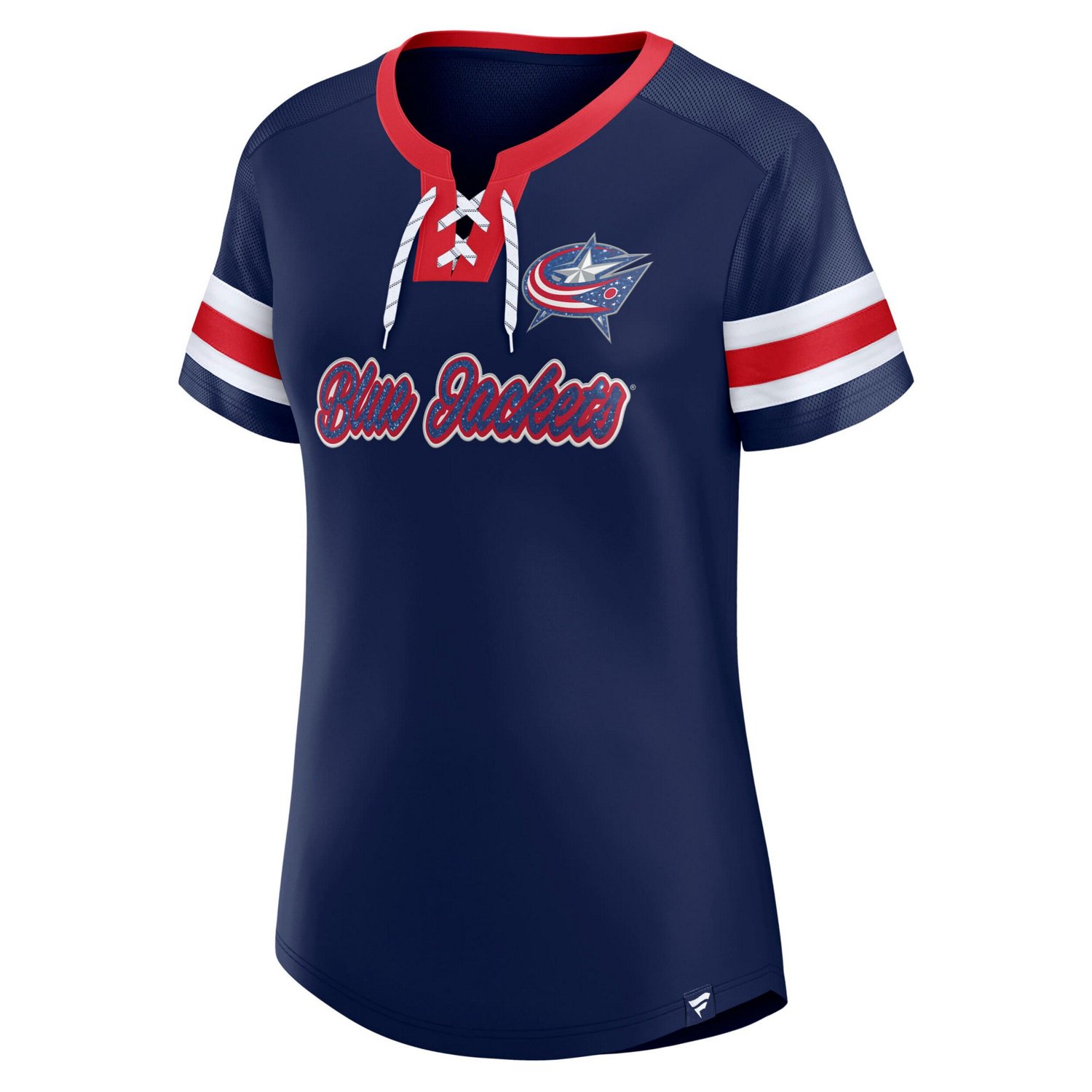Fanatics Columbus Blue Jackets Iconic Athena Lace-Up T-Shirt - view number 2