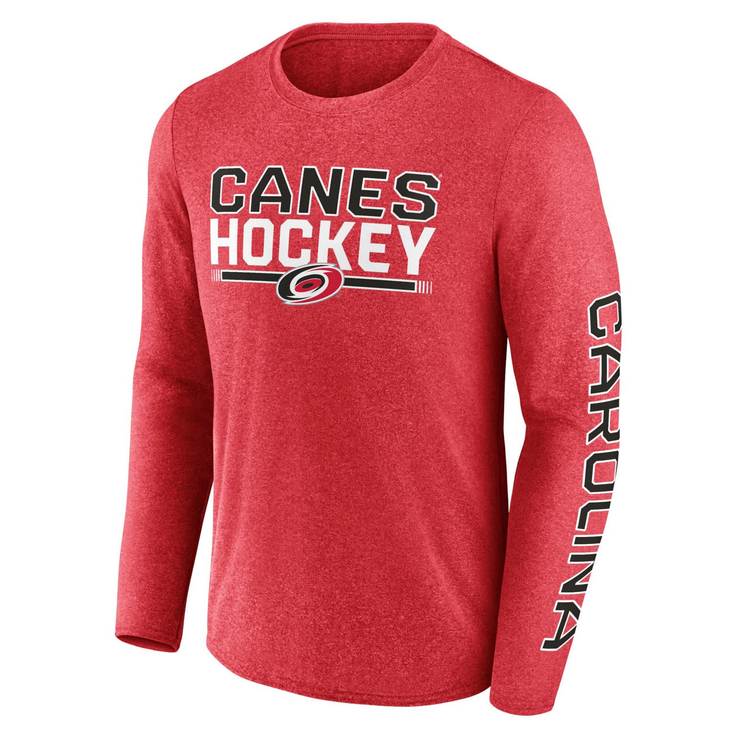 Fanatics Heather Carolina Hurricanes Sweep Iconic Synthetic Long Sleeve T-Shirt