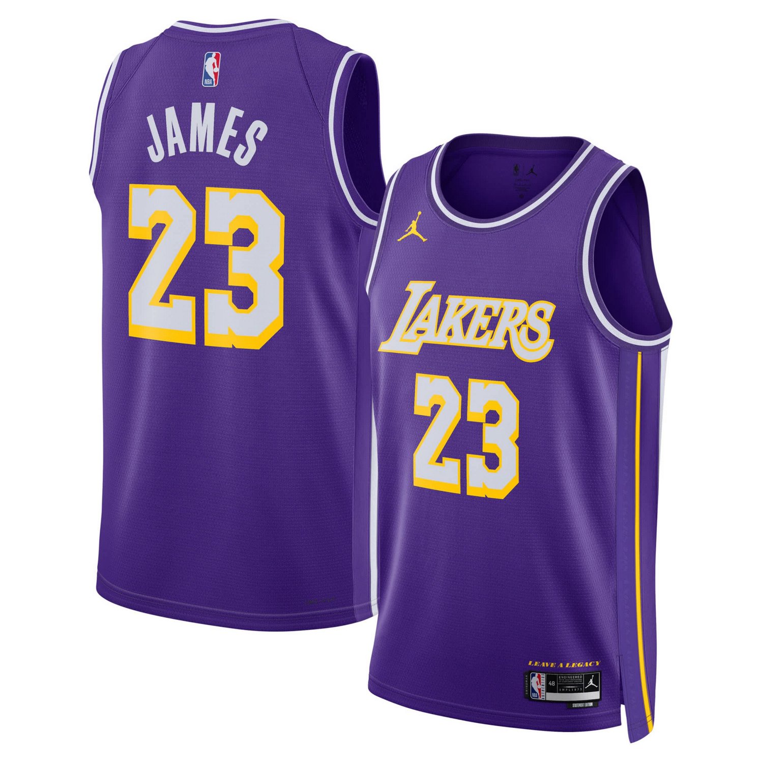 Unisex Jordan Brand LeBron James Los Angeles Lakers Swingman Jersey - Statement Edition