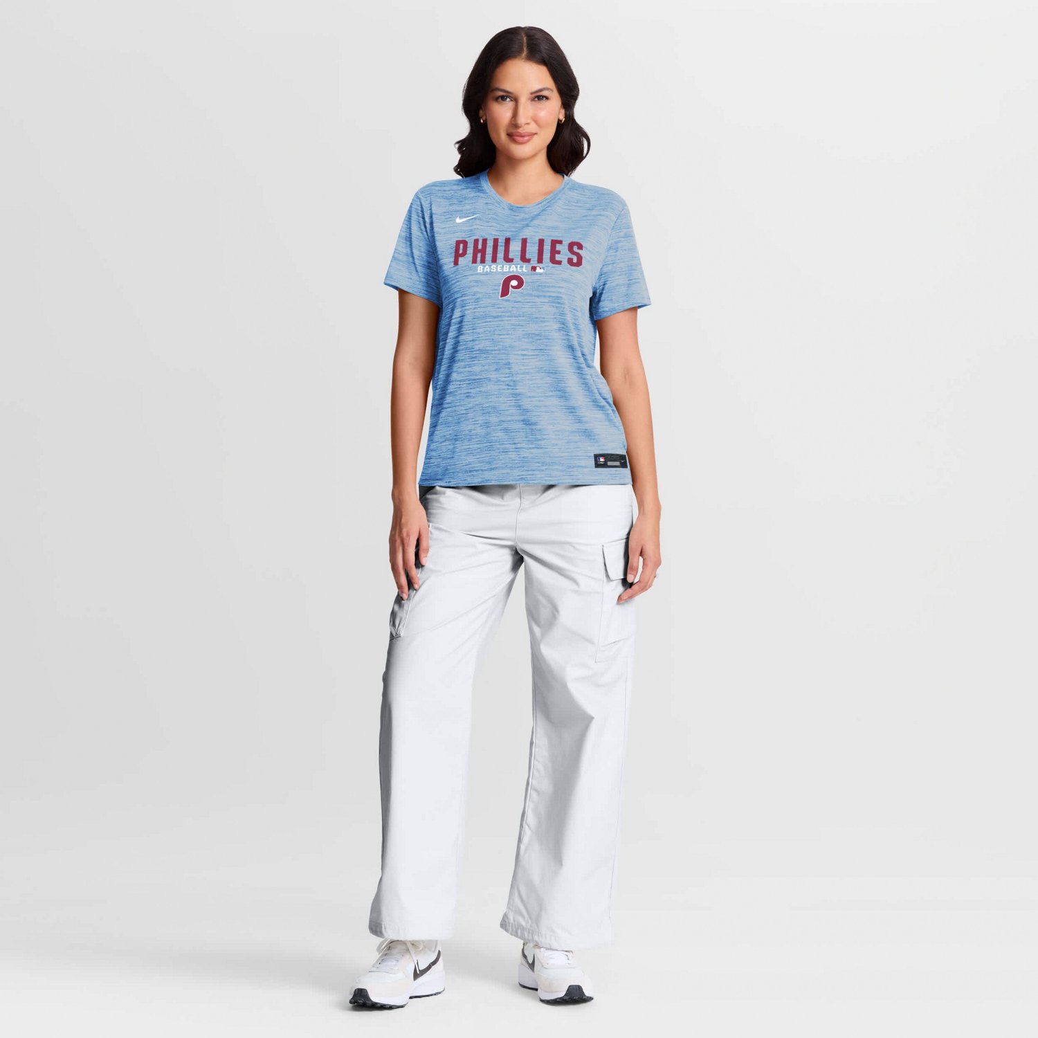 Nike Light Philadelphia Phillies Authentic Collection Alternate Logo Velocity Dri-FIT T-Shirt - view number 3