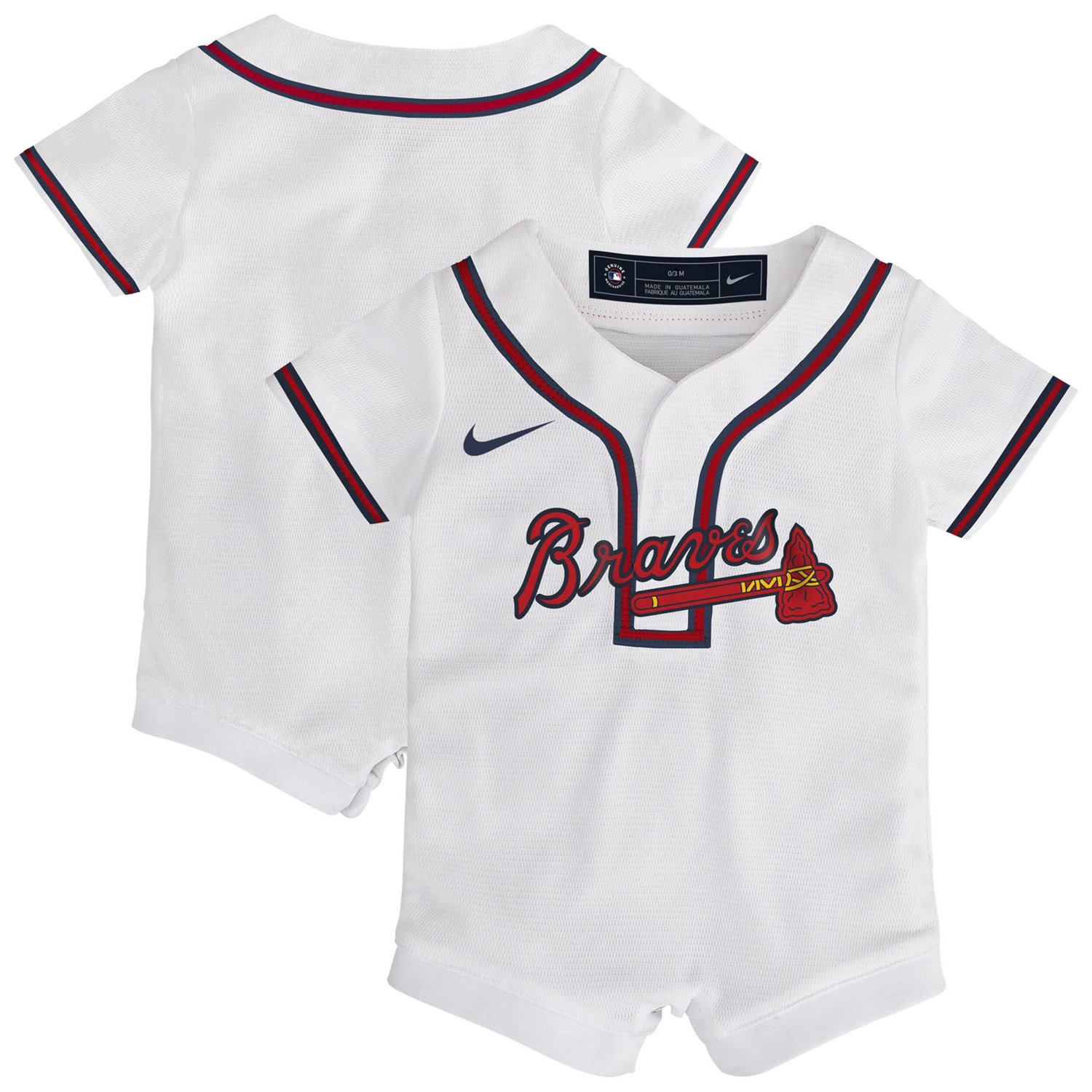 Newborn  Nike Atlanta Braves Home Replica Romper Jersey