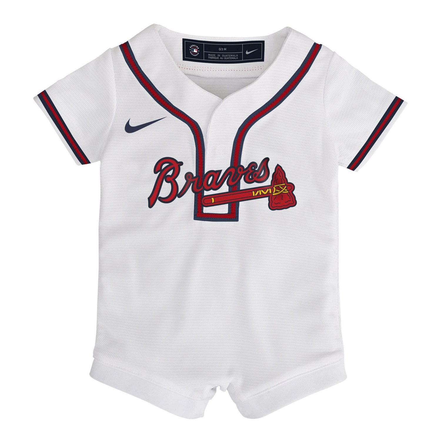 Newborn  Nike Atlanta Braves Home Replica Romper Jersey