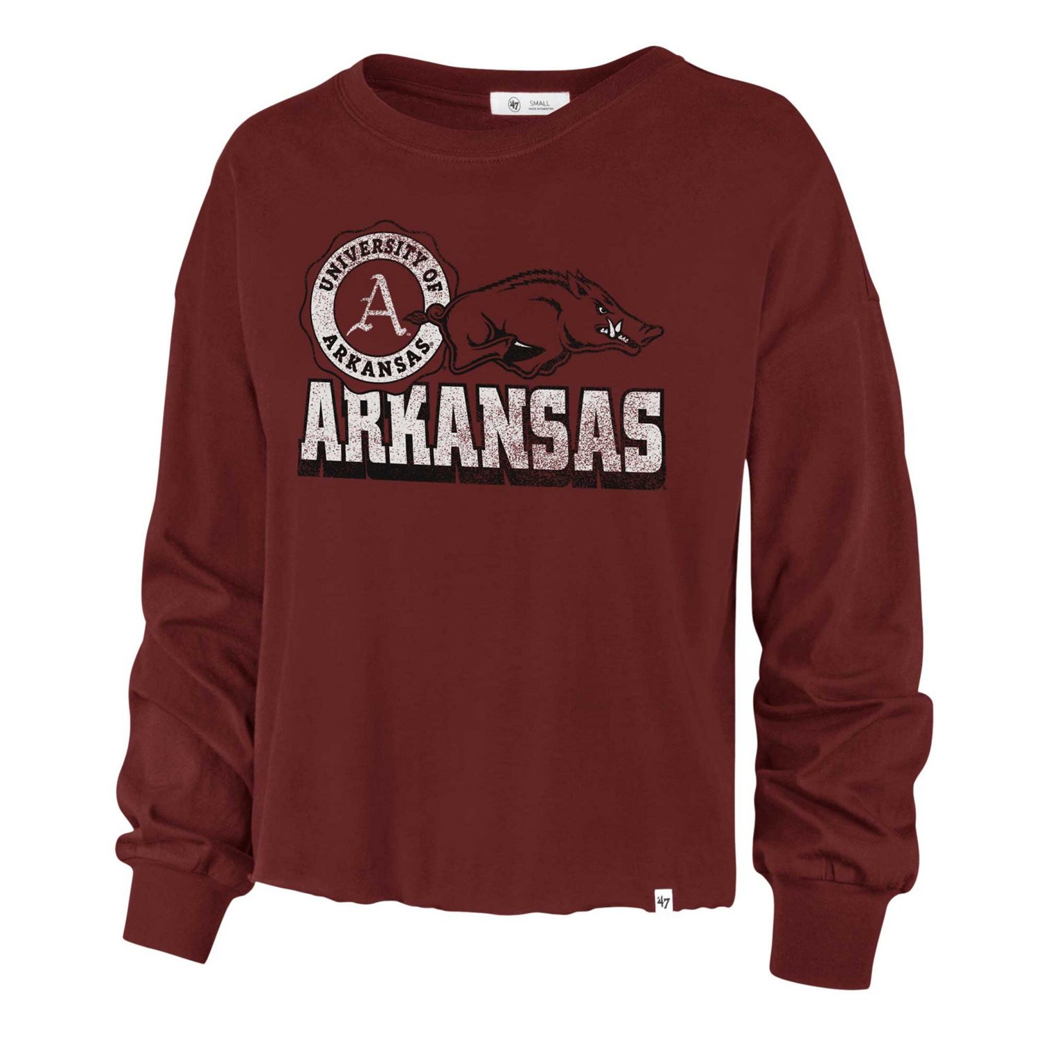 '47 Arkansas Razorbacks Bottom Line Parkway Long Sleeve High Waist T-Shirt - view number 2
