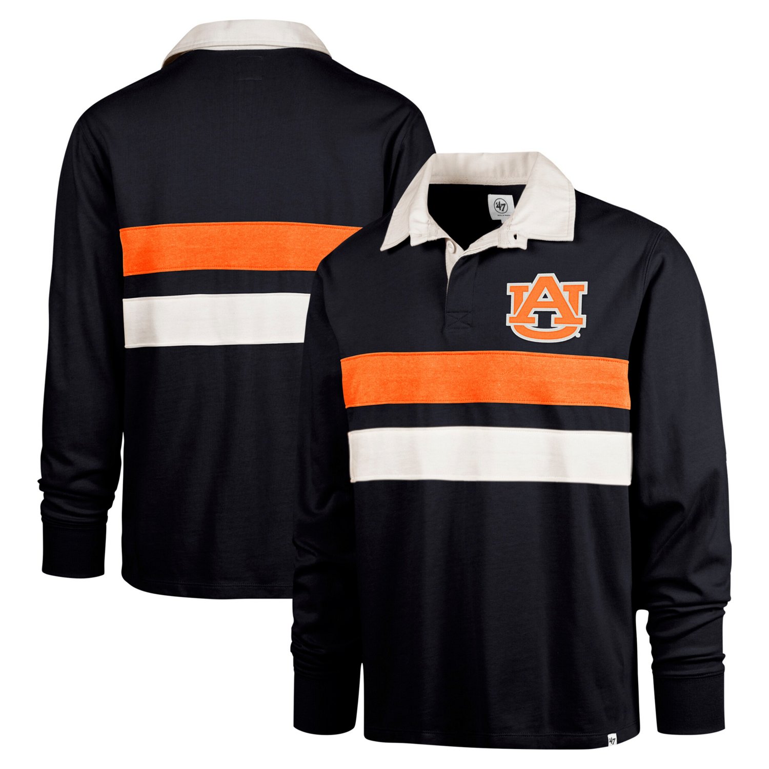 '47 Auburn Tigers Clubhouse Knox Thames Long Sleeve Rugby Polo                                                                   - view number 1