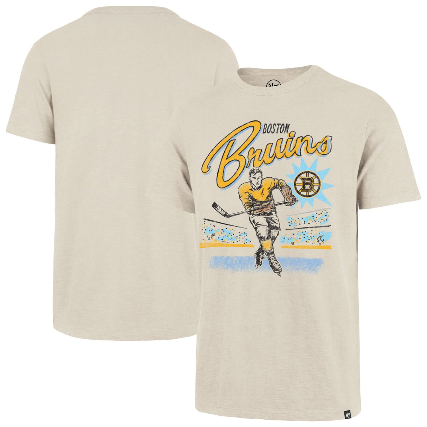 '47 Boston Bruins Hockey Player Golden Age Scrum T-Shirt
