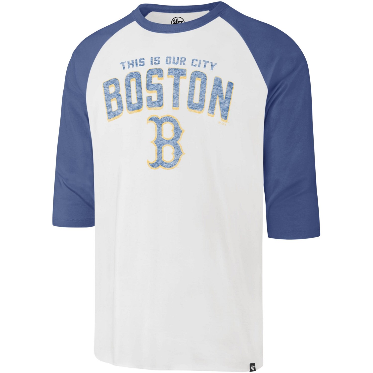 '47 Boston Red Sox City Connect Crescent Franklin Raglan 3/4-Sleeve T-Shirt