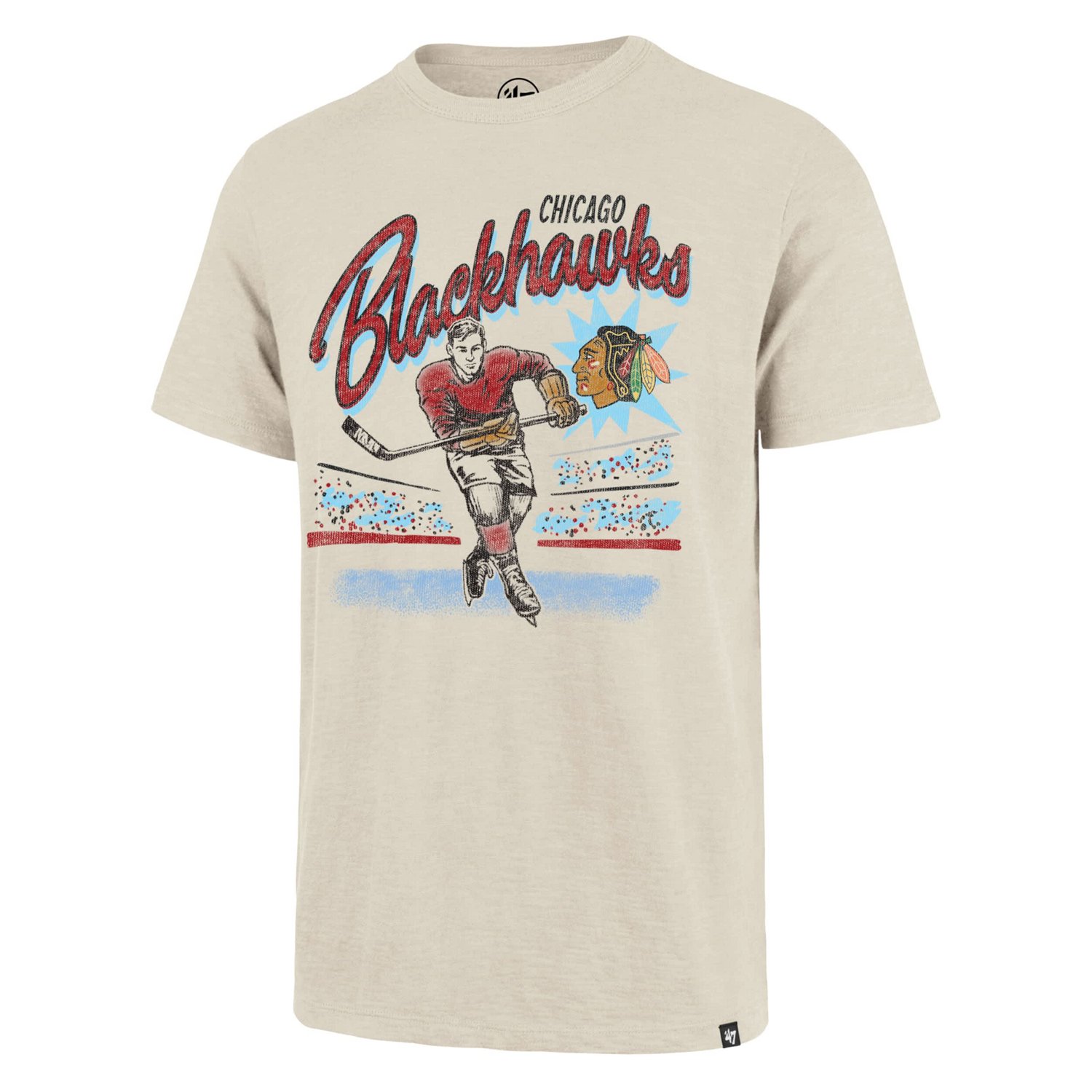'47 Chicago Blackhawks Hockey Player Golden Age Scrum T-Shirt - view number 2