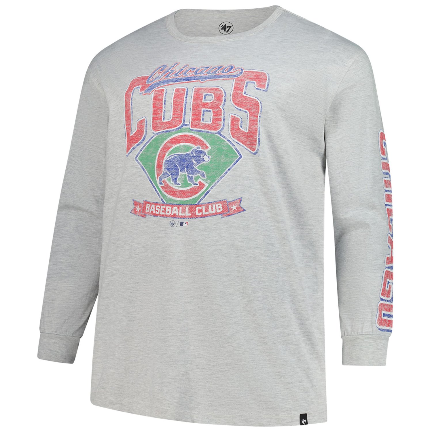'47 Chicago Cubs Big  Tall Distressed Franklin Long Sleeve T-Shirt