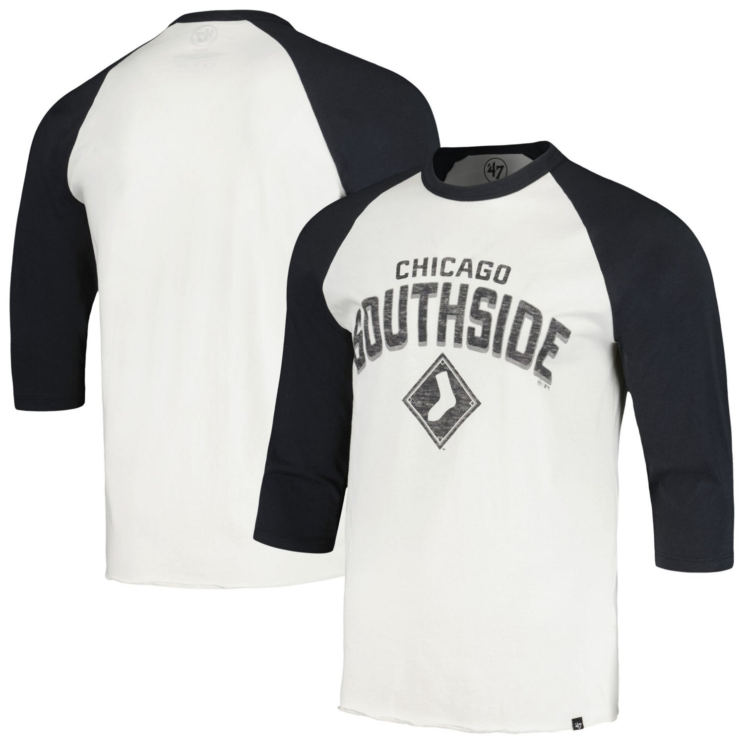 '47 Chicago White Sox City Connect Crescent Franklin Raglan 3/4-Sleeve T-Shirt