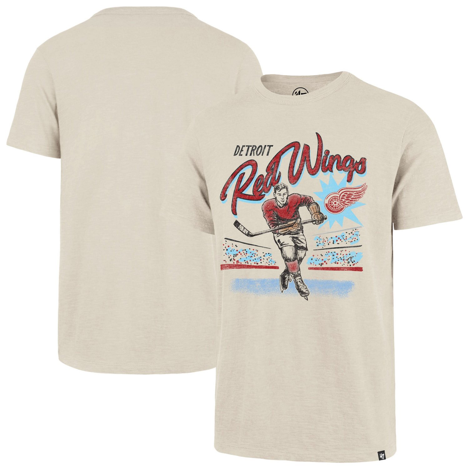 '47 Detroit Red Wings Hockey Player Golden Age Scrum T-Shirt