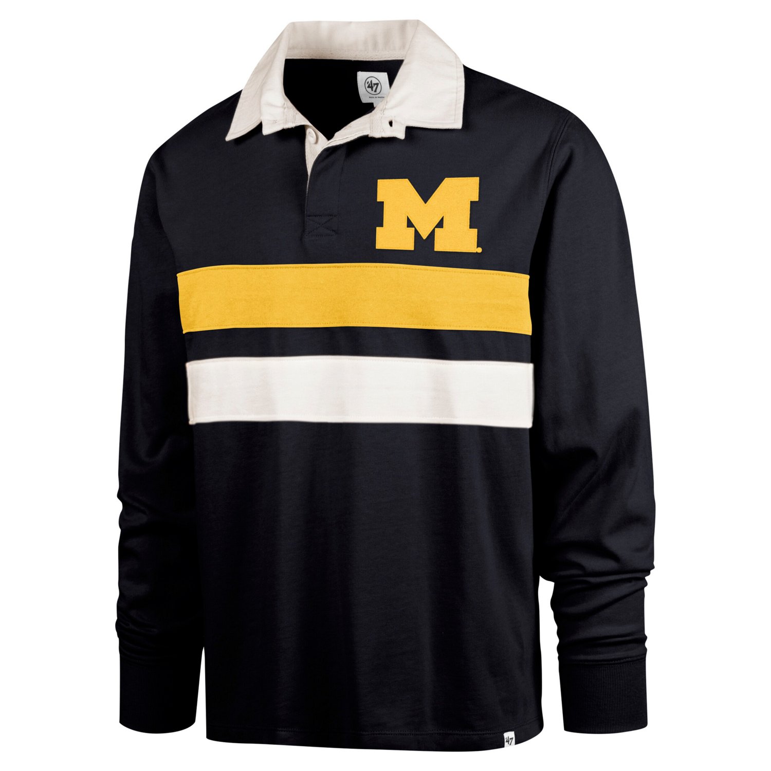 '47 Michigan Wolverines Clubhouse Knox Thames Long Sleeve Rugby Polo - view number 2