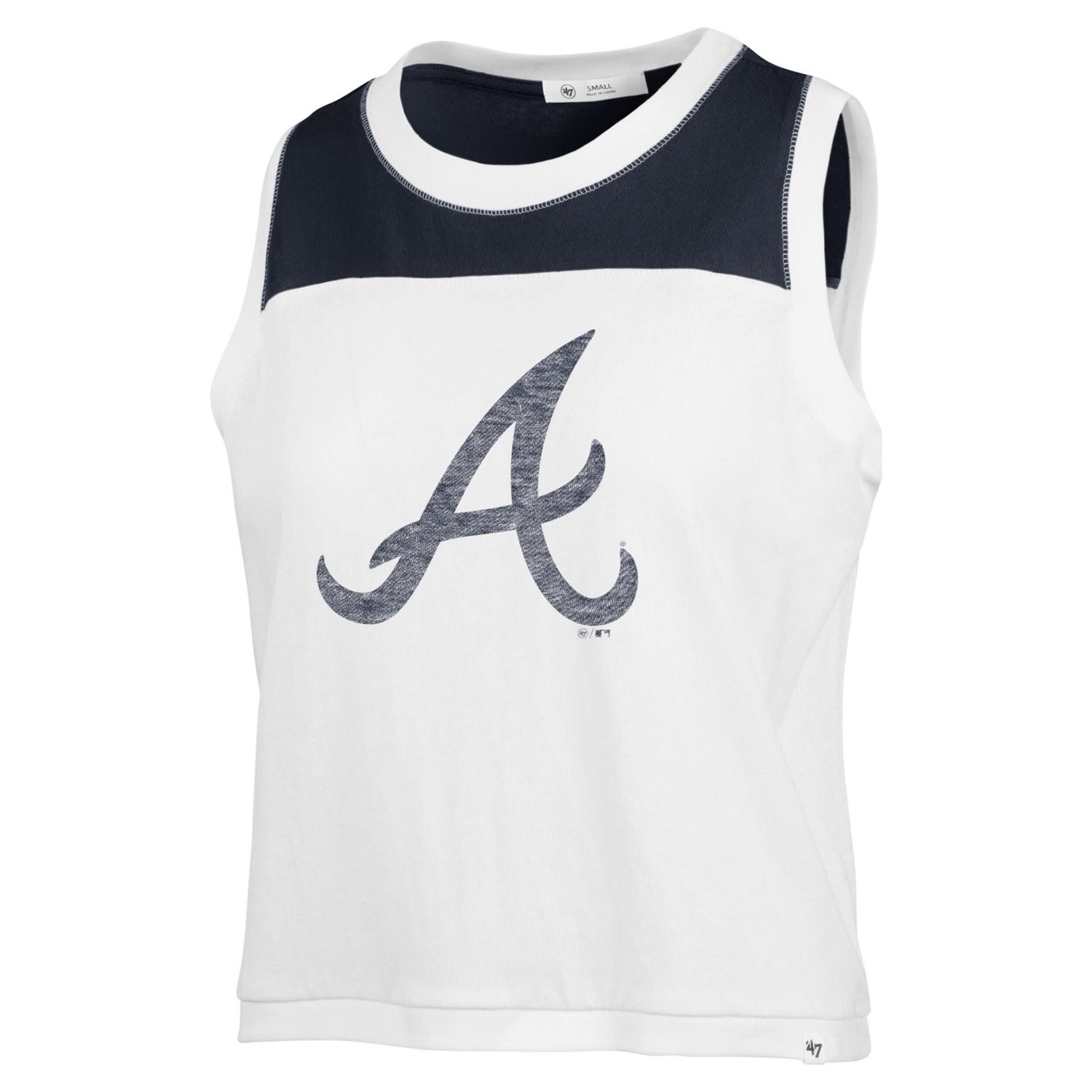 '47 Navy Atlanta Braves Plus Size Waist Length Muscle Tank Top - view number 2
