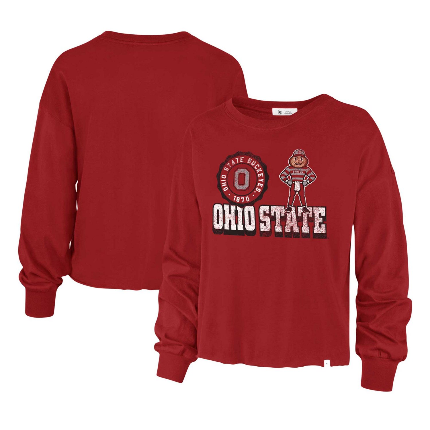 '47 Ohio State Buckeyes Bottom Line Parkway Long Sleeve High Waist T-Shirt