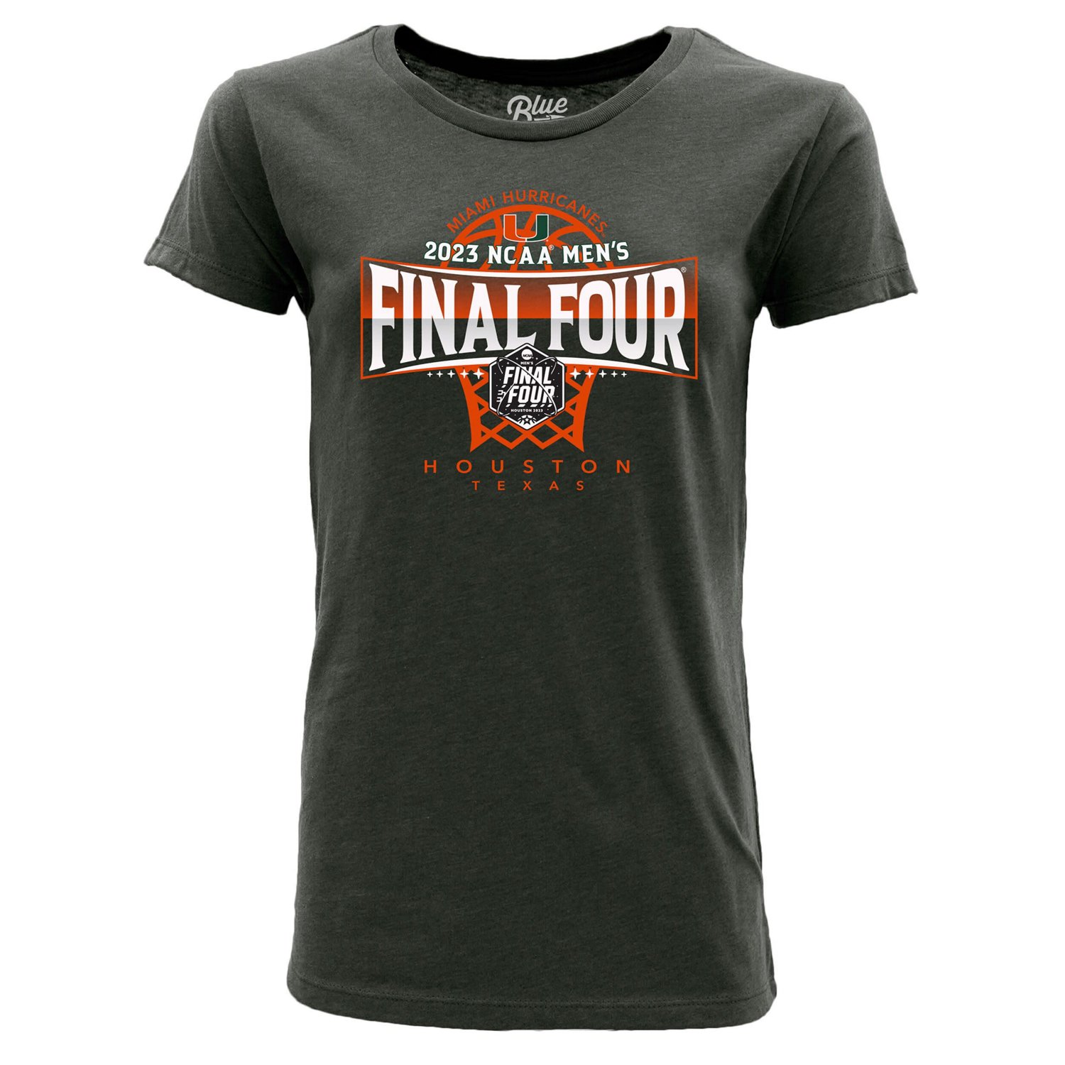 84 Charcoal Miami Hurricanes 2023 NCAA Men's Basketball Tournament March Madness Final Four T-Shirt