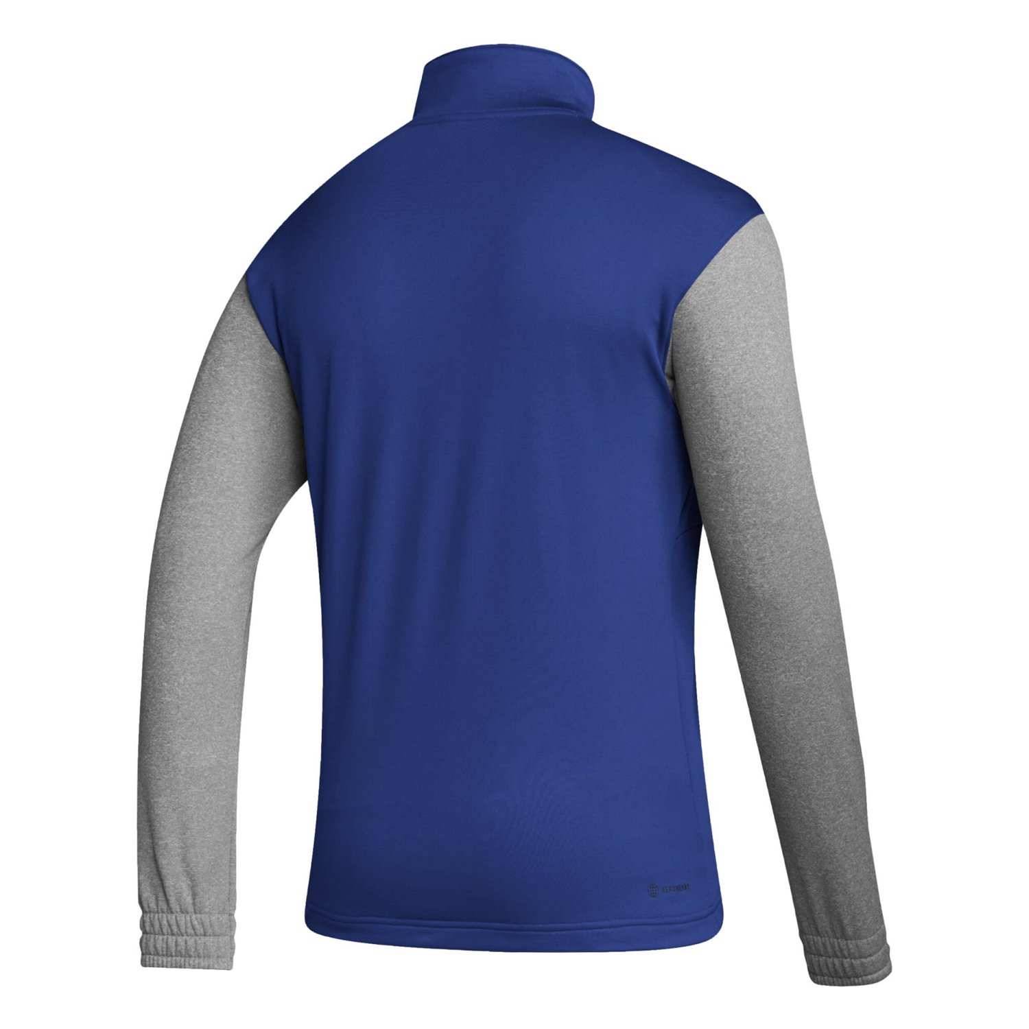 adidas /Heathered Gray Kansas Jayhawks Team AEROREADY Half-Zip Top - view number 3