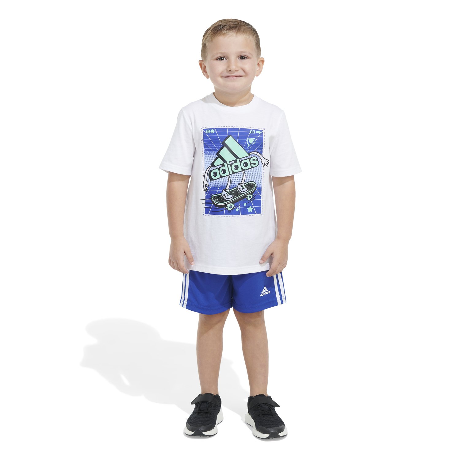 adidas 2-Piece Cotton | Set Graphic and Academy Shorts T-shirt