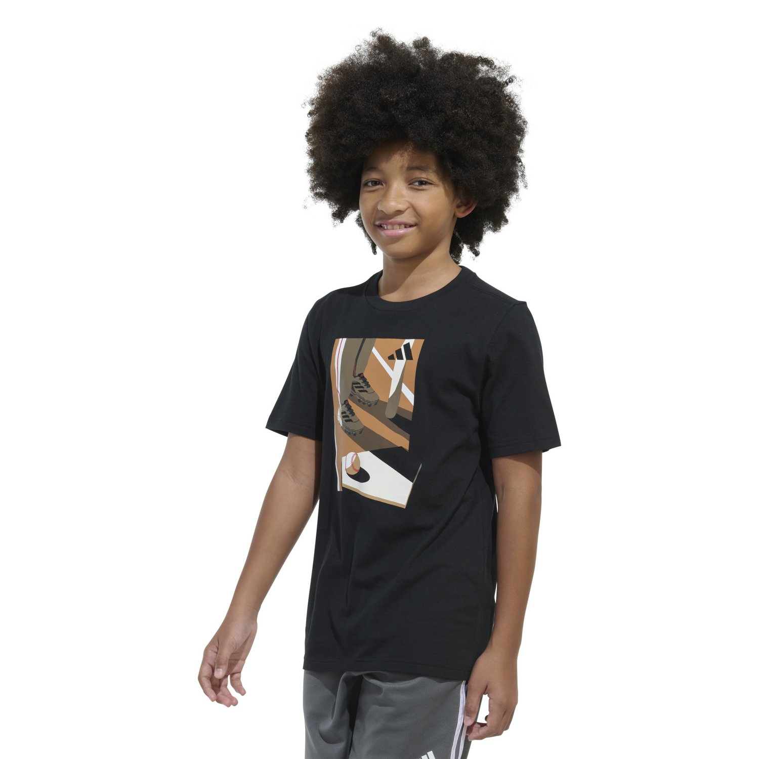 adidas Boys' Baseball Plate Short Sleeve T-shirt - view number 2