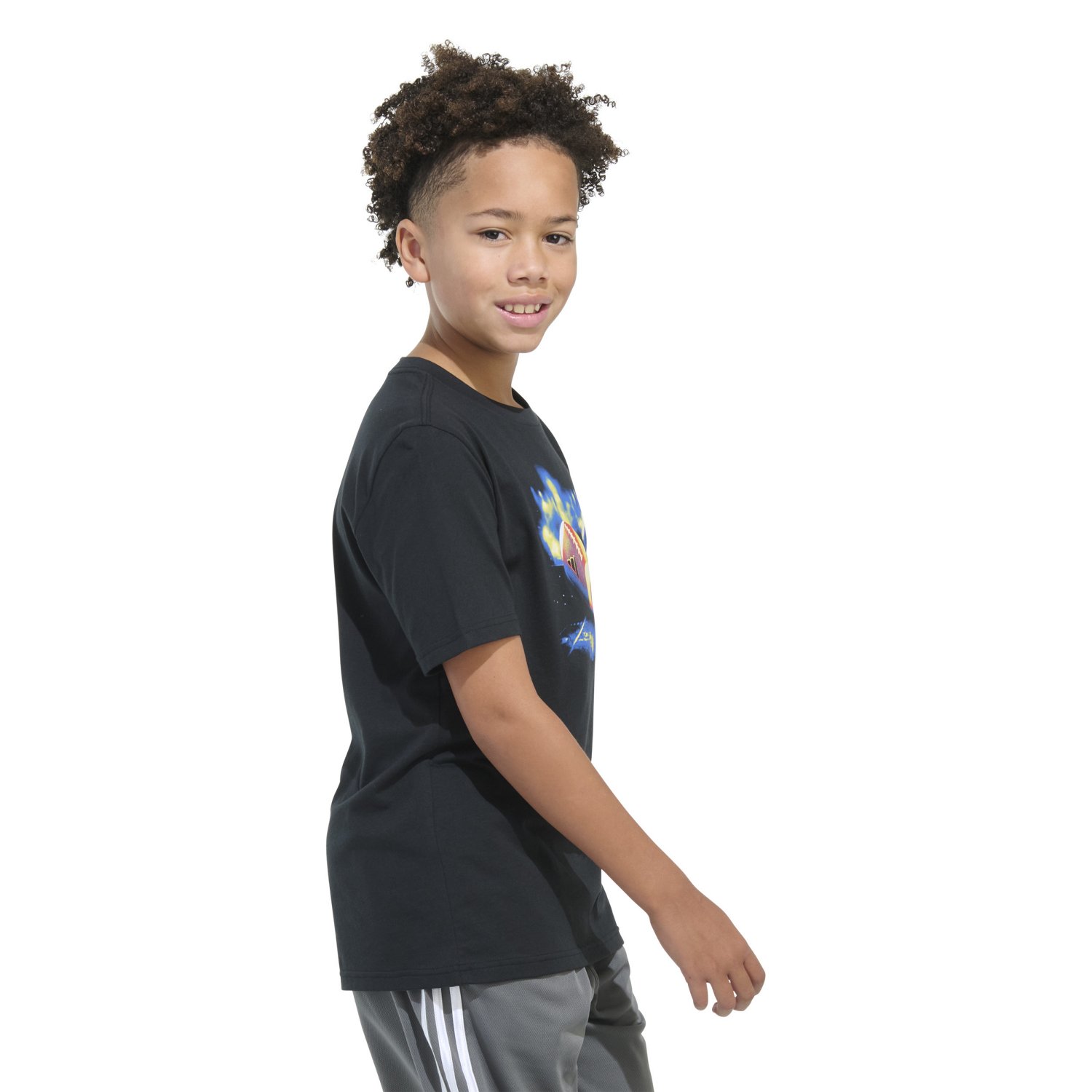 adidas Boys’ Heat Map Football Graphic T-shirt - view number 4