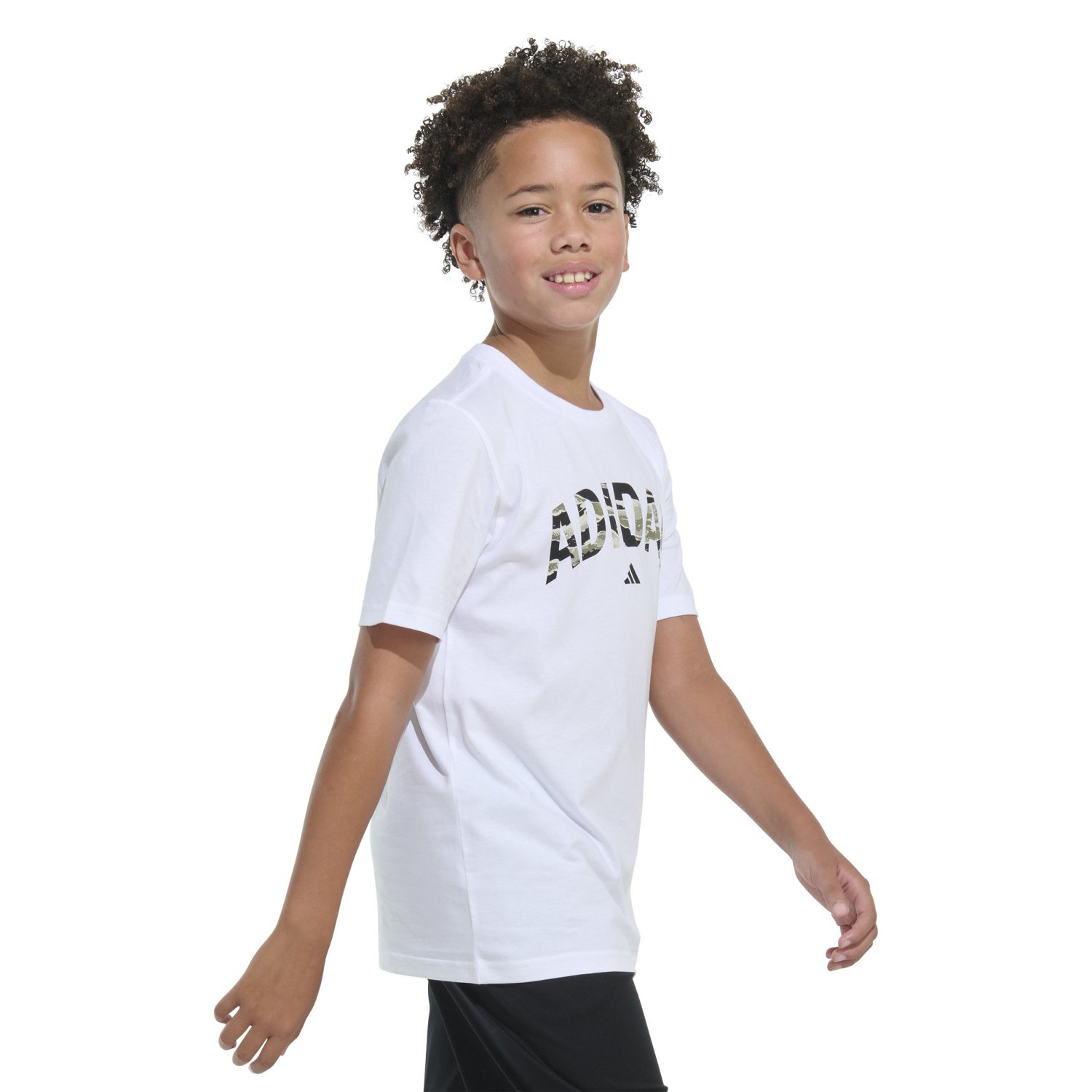 adidas Boys' Tiger Camo Stack Short Sleeve T-shirt - view number 4