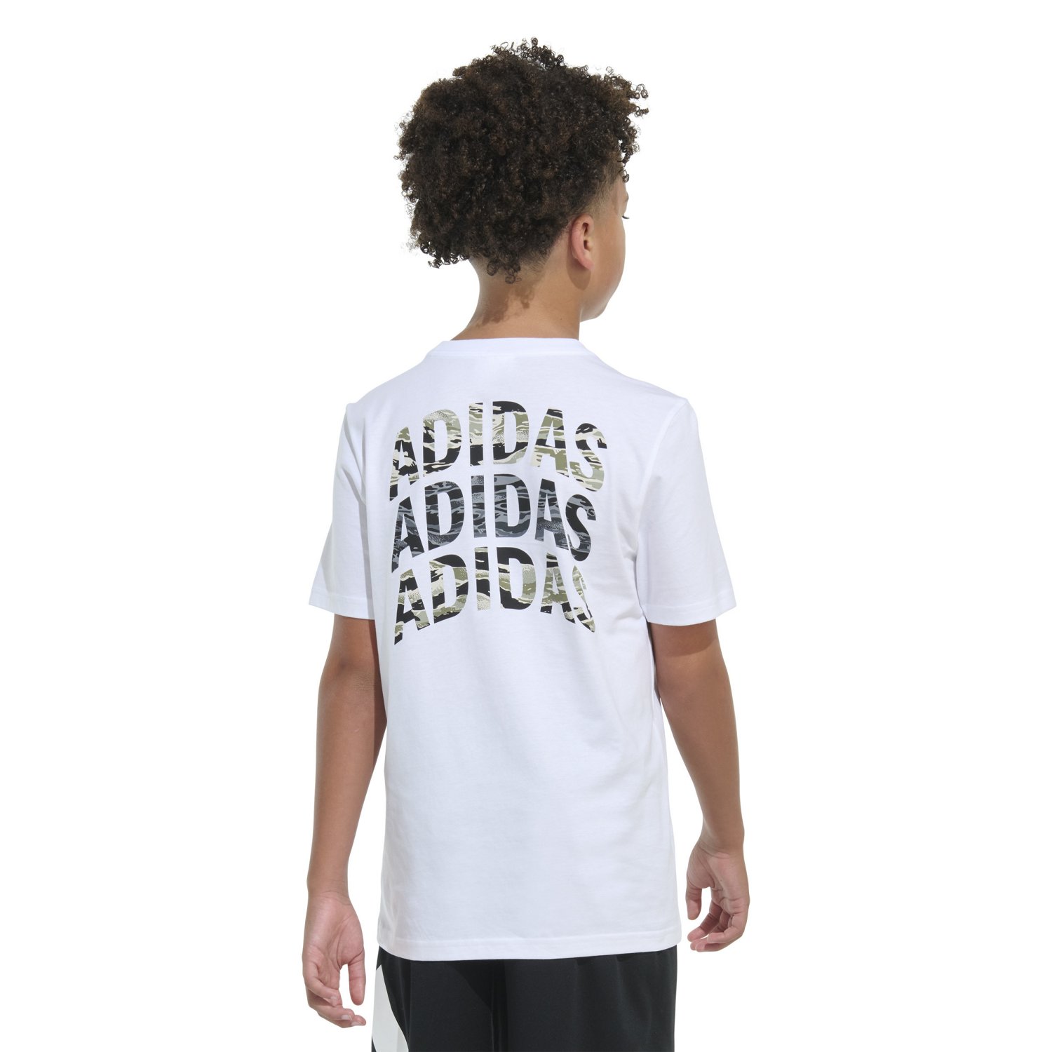 adidas Boys' Tiger Camo Stack Short Sleeve T-shirt - view number 3