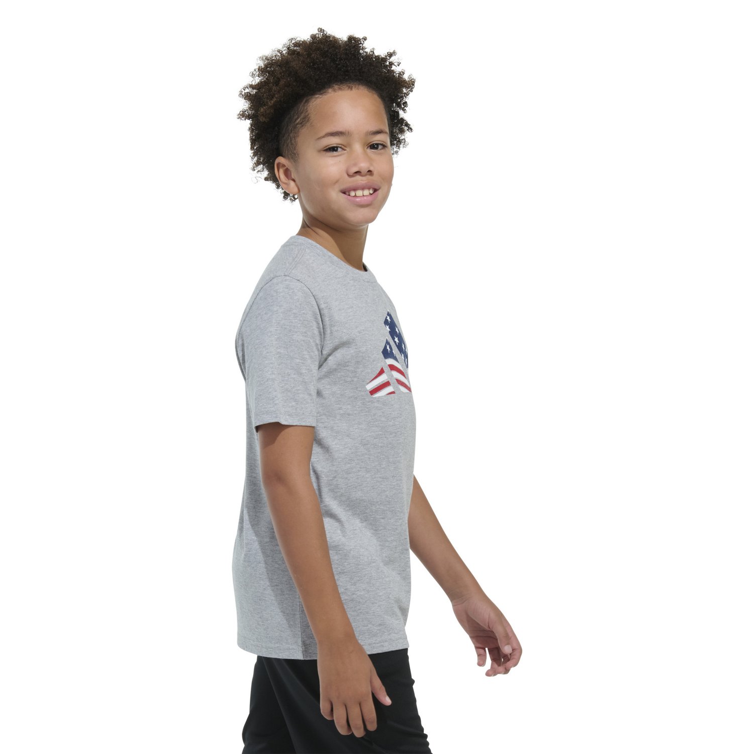 adidas Boys' USA Flag Logo Short Sleeve T-shirt - view number 4