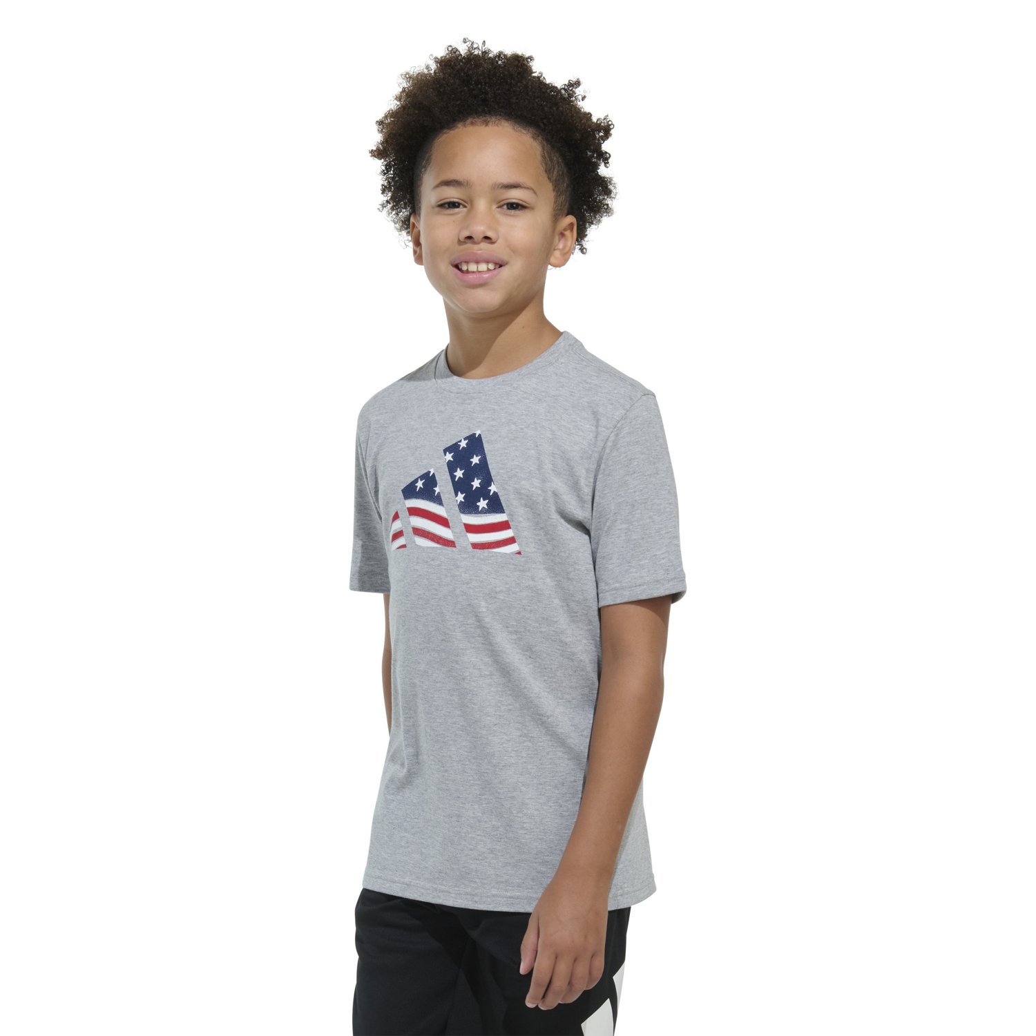 adidas Boys' USA Flag Logo Short Sleeve T-shirt - view number 2