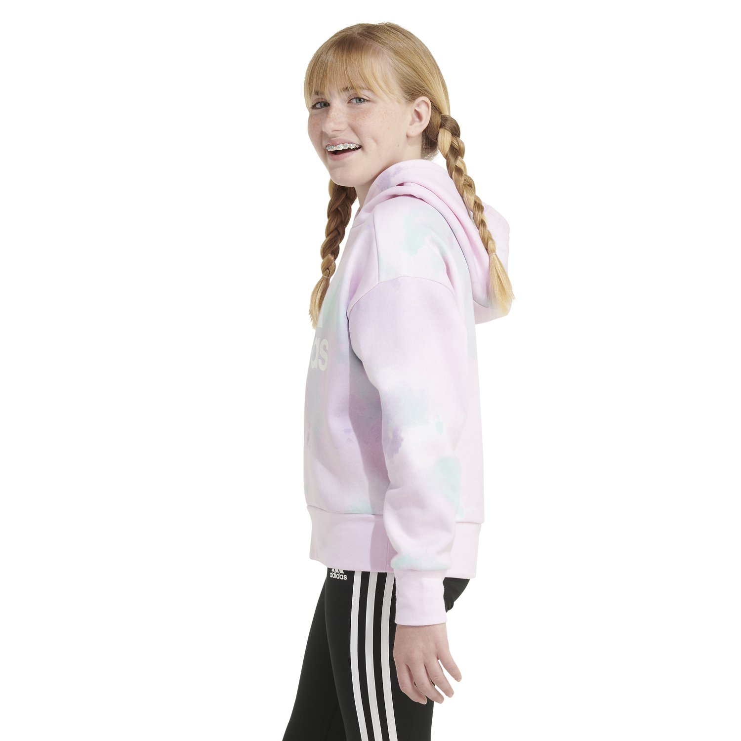 adidas Girls' Allover Pullover Loose Fit Hoodie - view number 4
