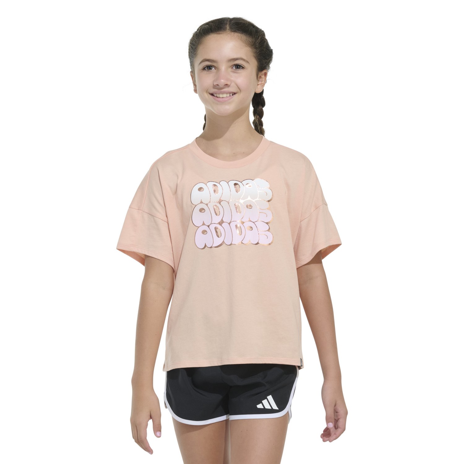 adidas Girls' Drop Shoulder Graphic T-shirt - view number 1